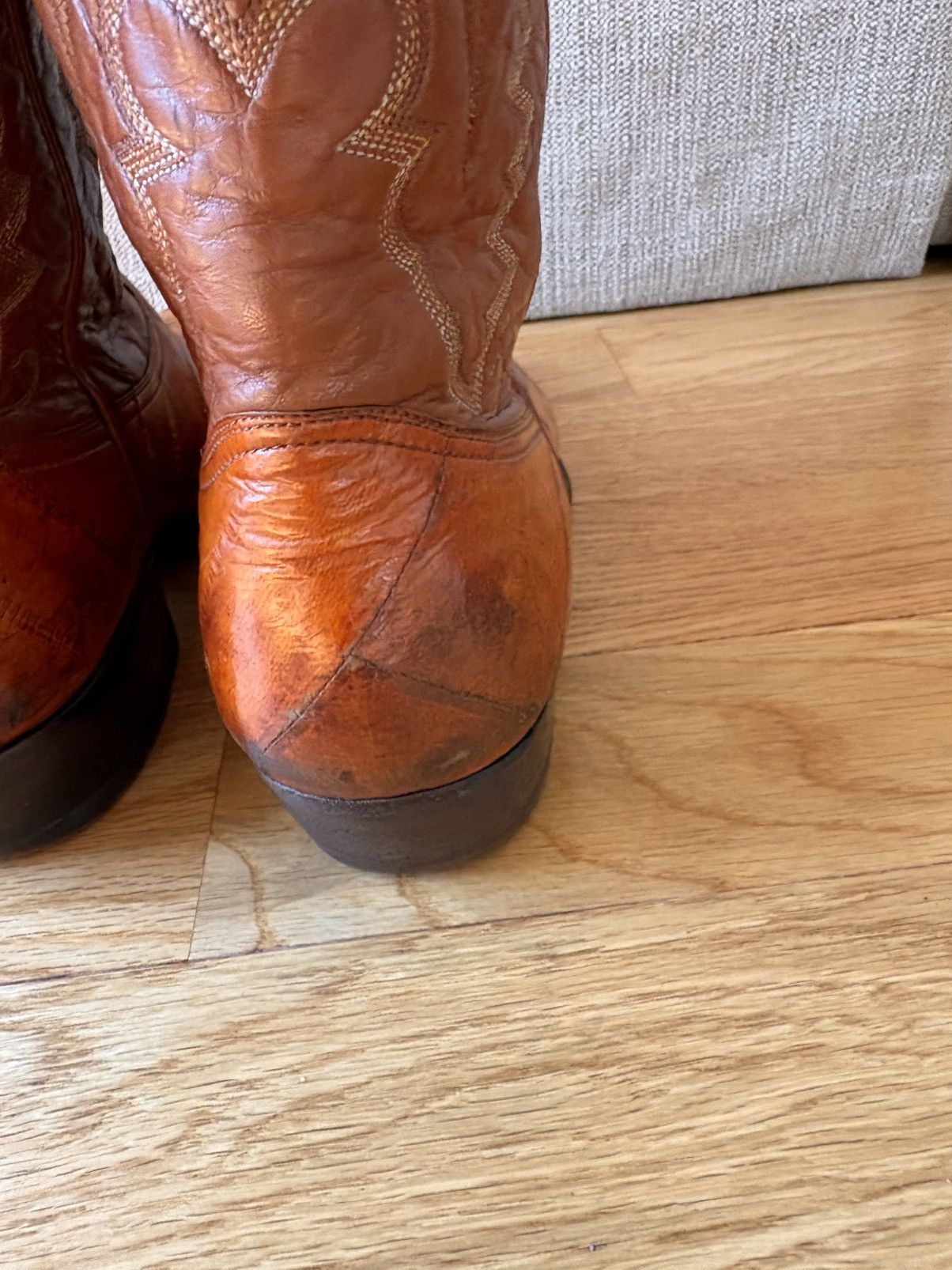 Other Montana Vintage 90s Eel Skin Cowboy Boots Tan Western 9 E Size US 9 / EU 42 - 12 Thumbnail