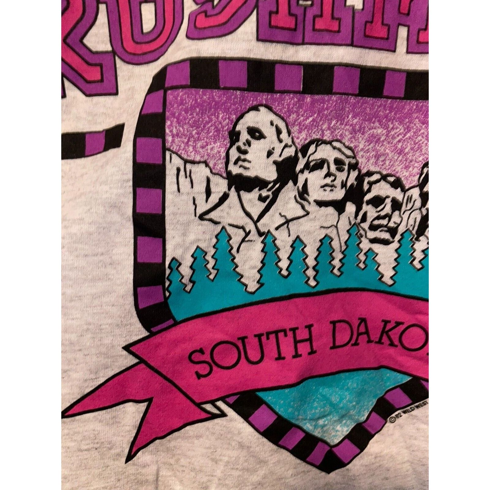 Signal Sport Vintage Mount Rushmore Shirt South Dakota Gray Purple Tee M Size US M / EU 48-50 / 2 - 5 Thumbnail