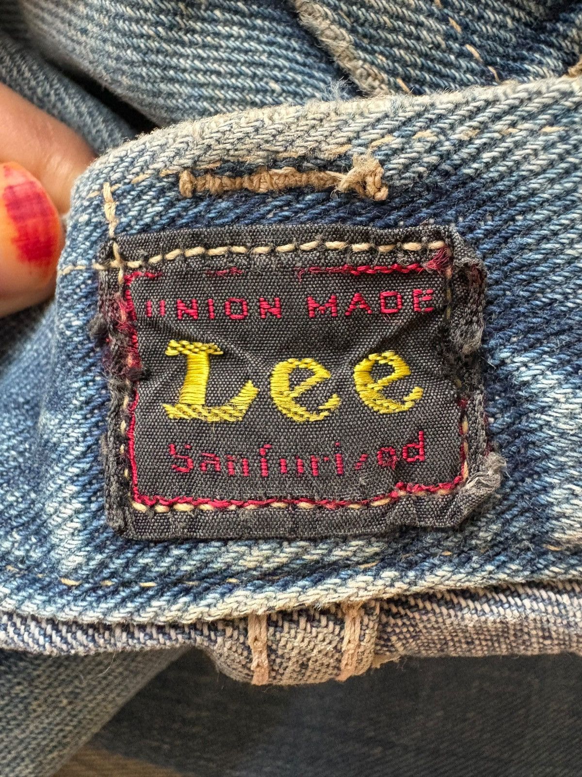 Lee Vintage 70s Lee Cowboy Selvedge Mud Wash Baggy Jeans Size US 30 / EU 46 - 11 Thumbnail