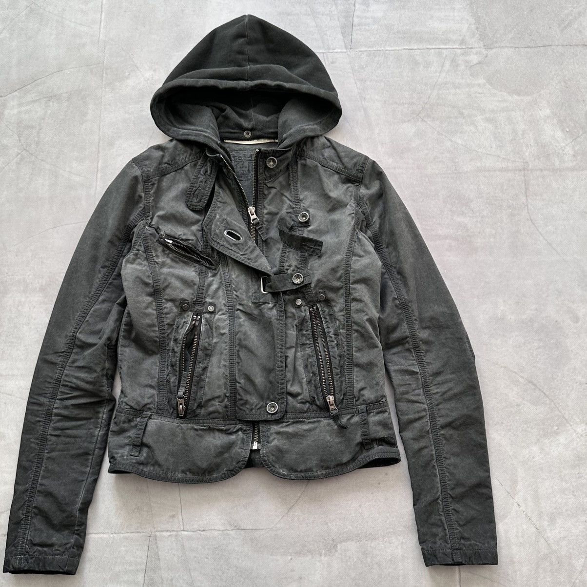 Hysteric Glamour × Undercover Punk Straps Zipper Garment Dyed Multipocket Jacket LGB Style Size XS / US 0-2 / IT 36-38 - 2 Thumbnail