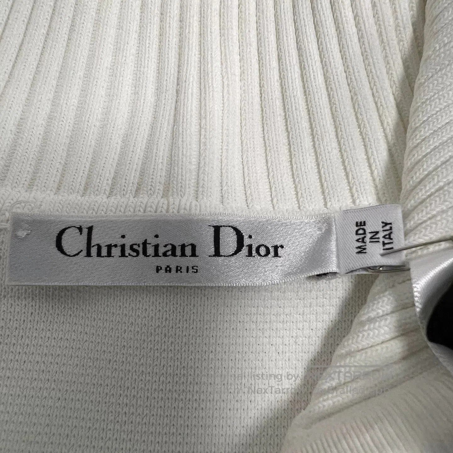 Dior Dior White Sailor Collar Logo Knit Jacket. Size S / US 4 / IT 40 - 3 Thumbnail