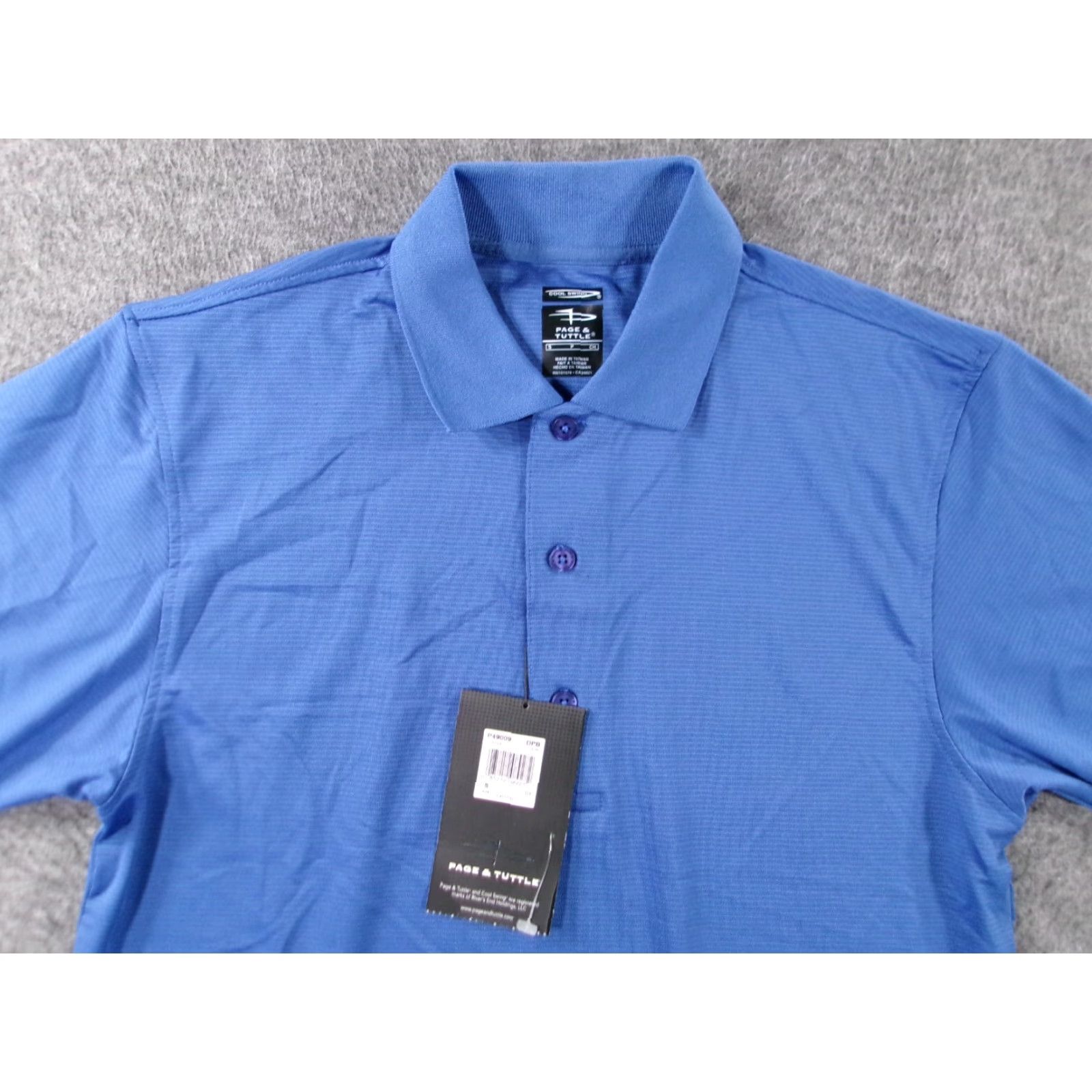 Vintage Page Tuttle Polo Shirt Men Small Blue Logo Embroidered Short Sleeve Collared 100% Polyester Size US S / EU 44-46 / 1 - 2 Thumbnail