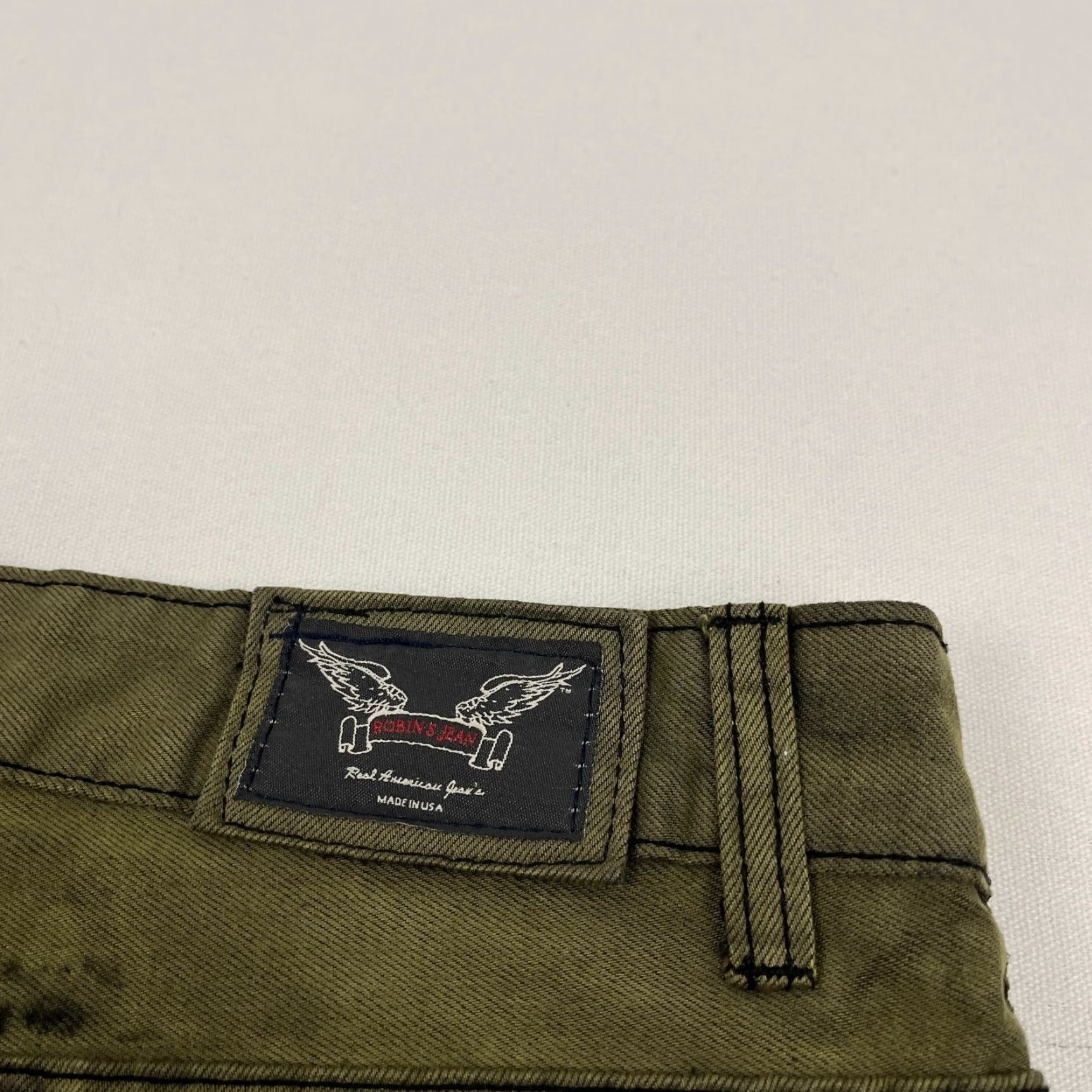 Vintage VINTAGE Robins Jeans Motard Moto Men 38x34 Green Black Dyed Wings Grunge Hip Hop Y2K VTG Jeans Mens Regular 38 Green 5-Pocket Design Denim Cotton Size US 38 / EU 54 - 3 Thumbnail