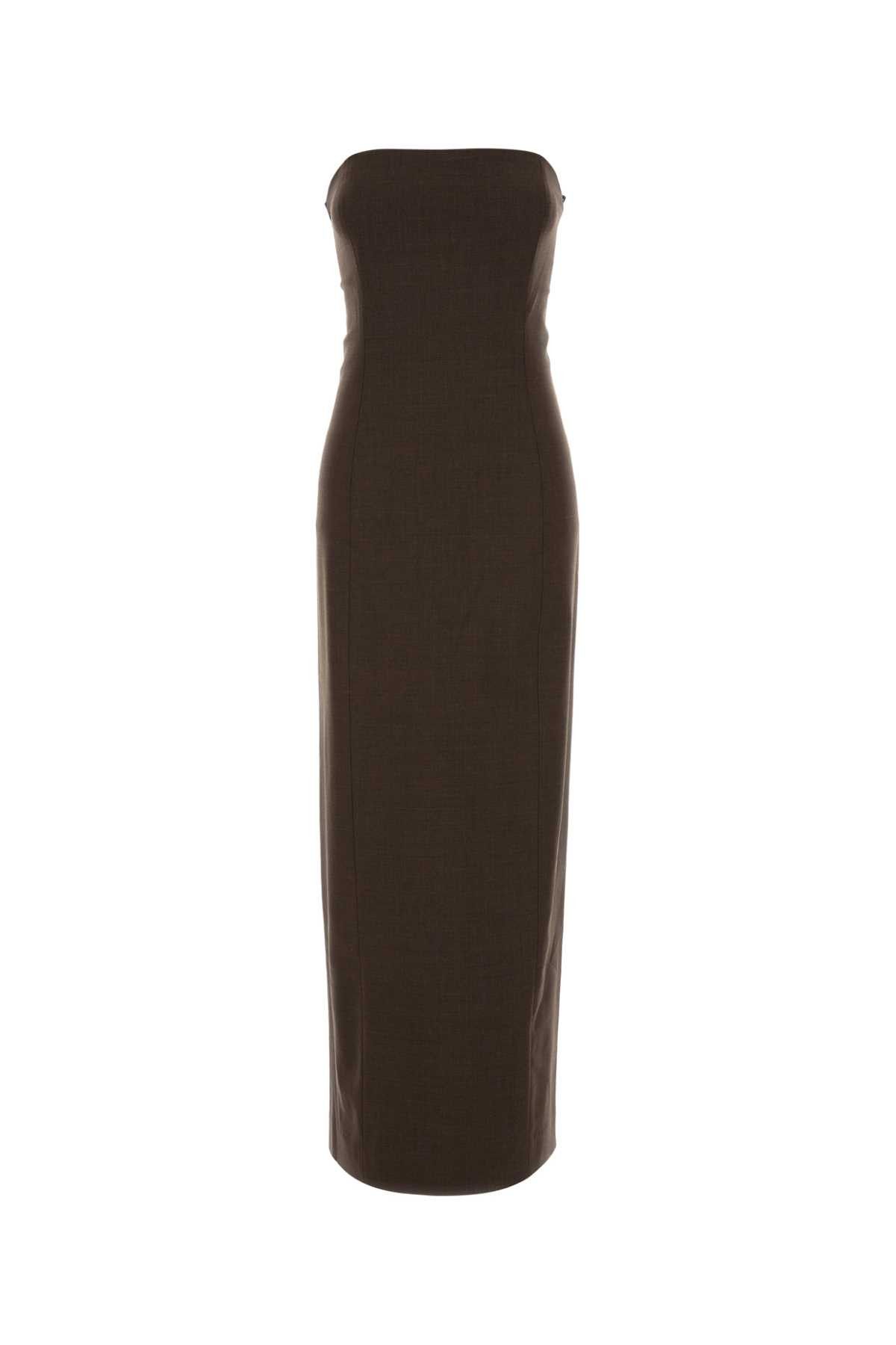 Loulou de Saison Brown Stretch Wool Shilo Dress Size XS / US 0-2 / IT 36-38 - 1 Thumbnail