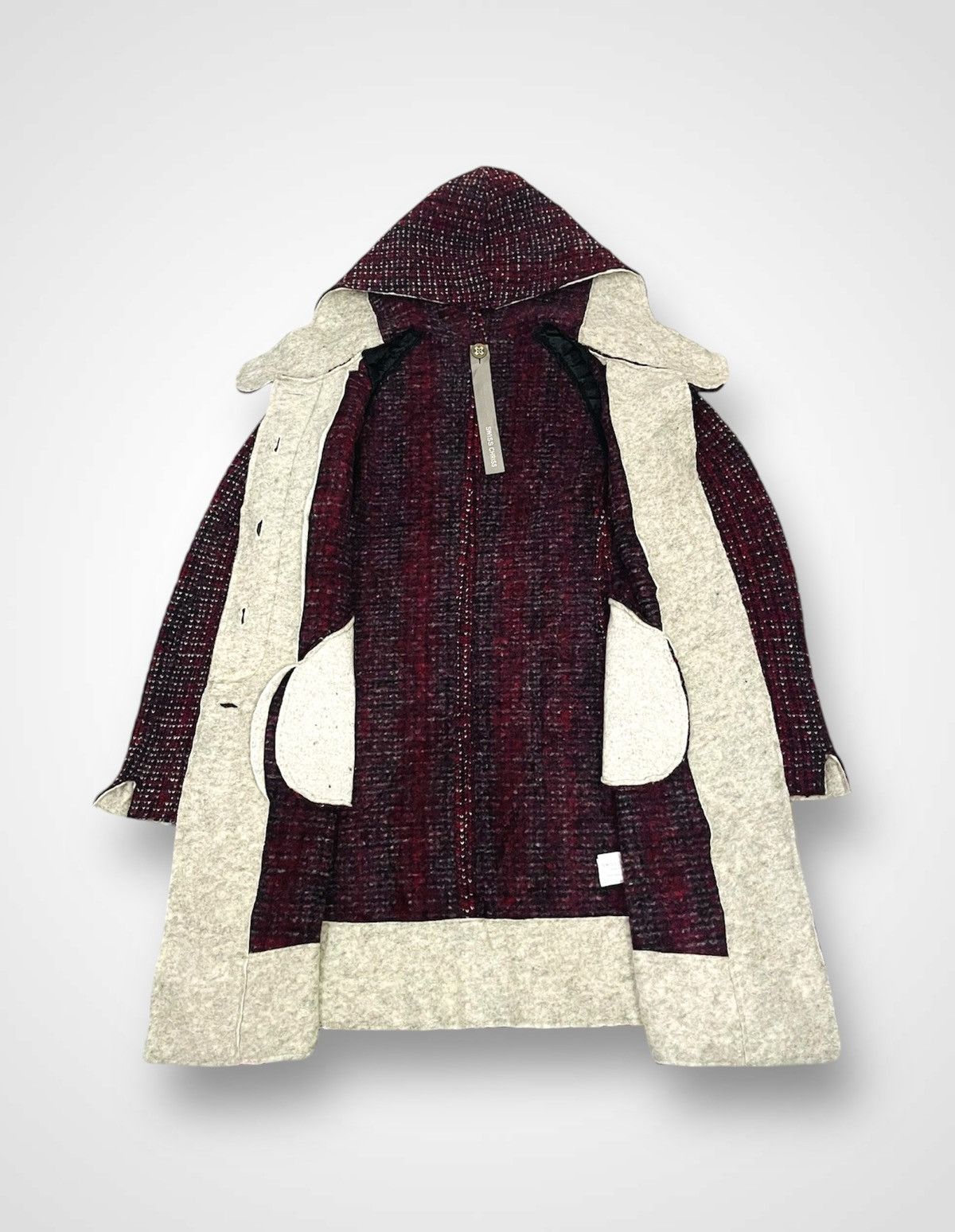 Swissgear Swiss Chriss Hoodie Tweed Long Jacket (07) Size M / US 6-8 / IT 42-44 - 4 Thumbnail