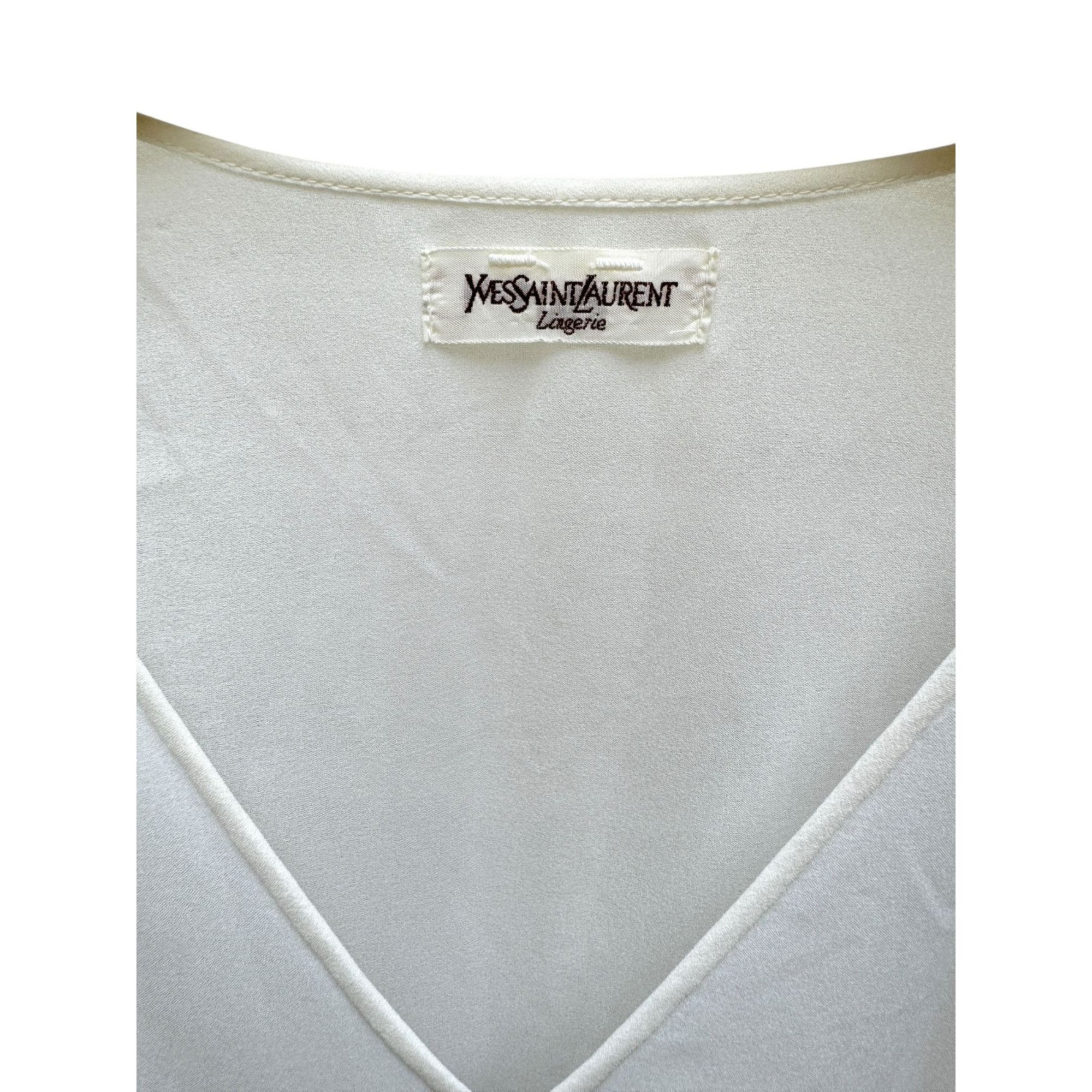 Yves Saint Laurent 1980s Vintage White Maxi Dress Size L / US 10 / IT 46 - 5 Thumbnail