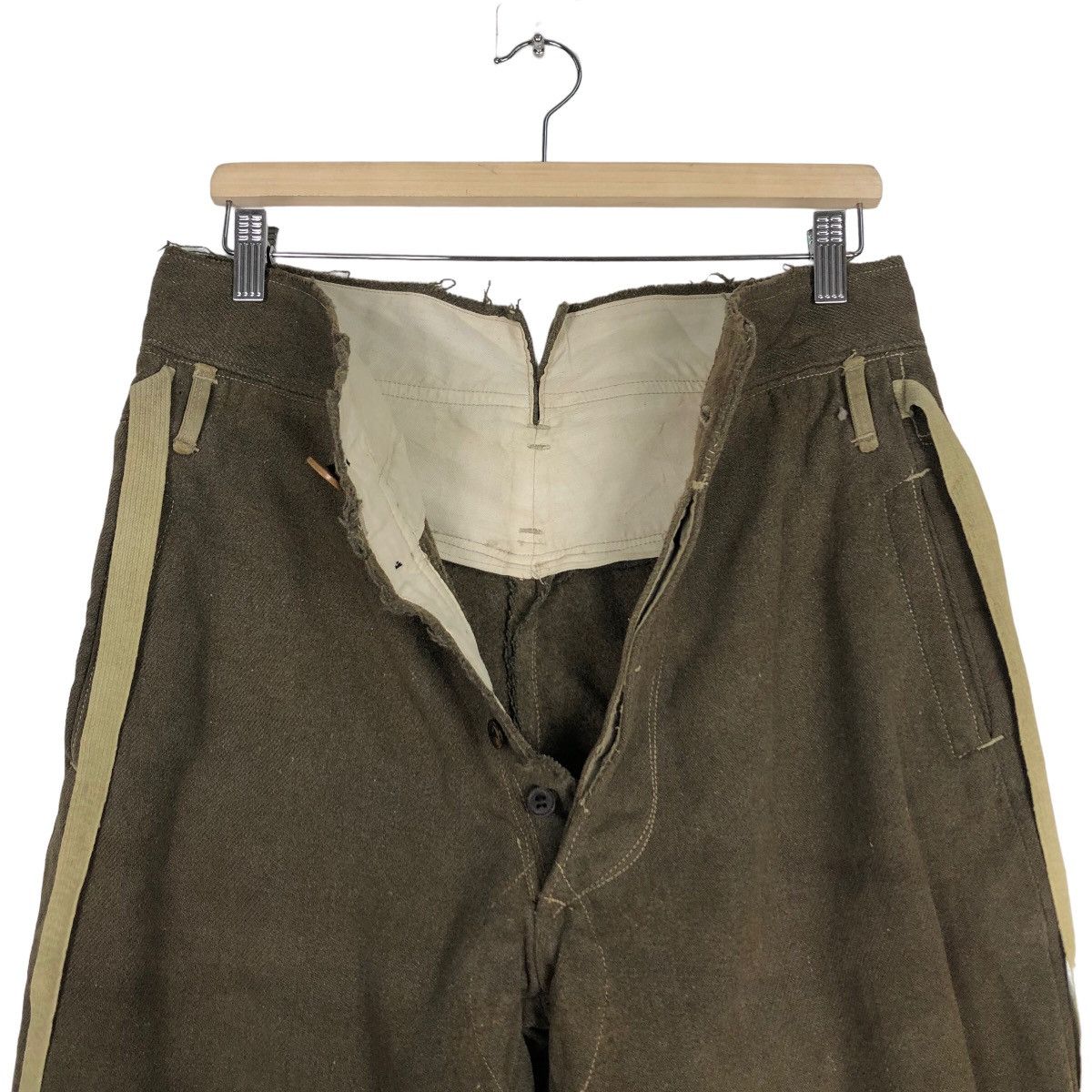 Vintage 🔥TRUE VINTAGE 40’s MILITARY WOOL PANTS CROPPED SMOCKED Size US 32 / EU 48 - 11 Thumbnail