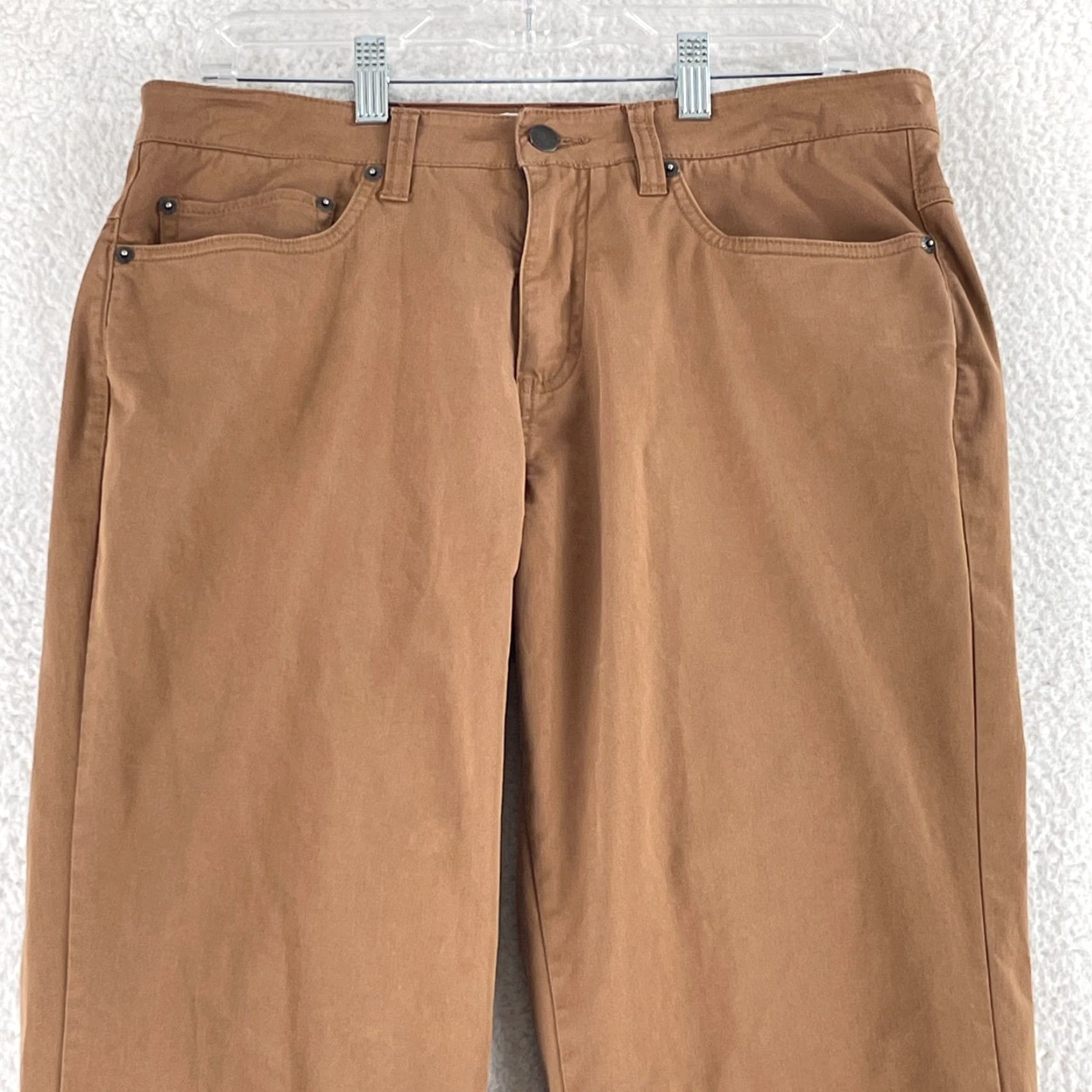 Vintage Bridge & Burn Brown Organic Cotton Chino Pants Mens Size 32R Straight Leg Casual Size US 32 / EU 48 - 2 Thumbnail