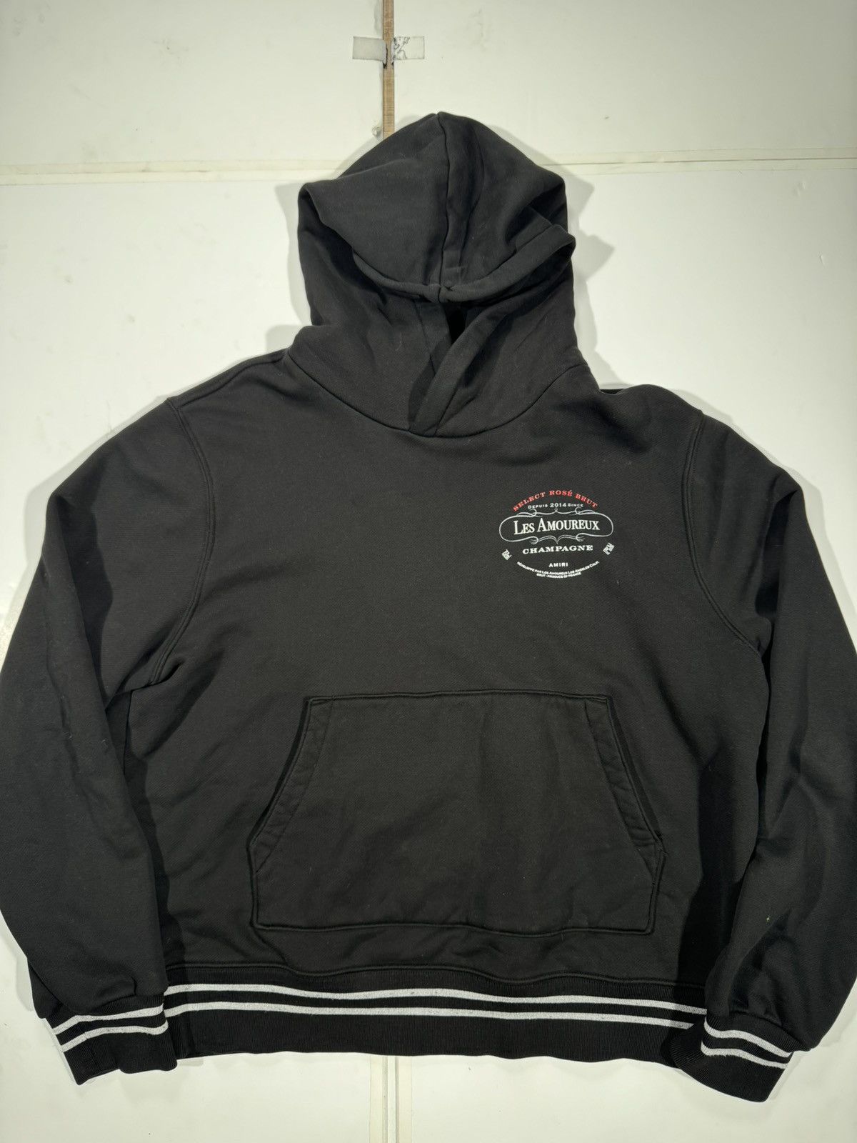 image of Amiri Les Amoureux Seal Hoodie Size XL in Black, Men's