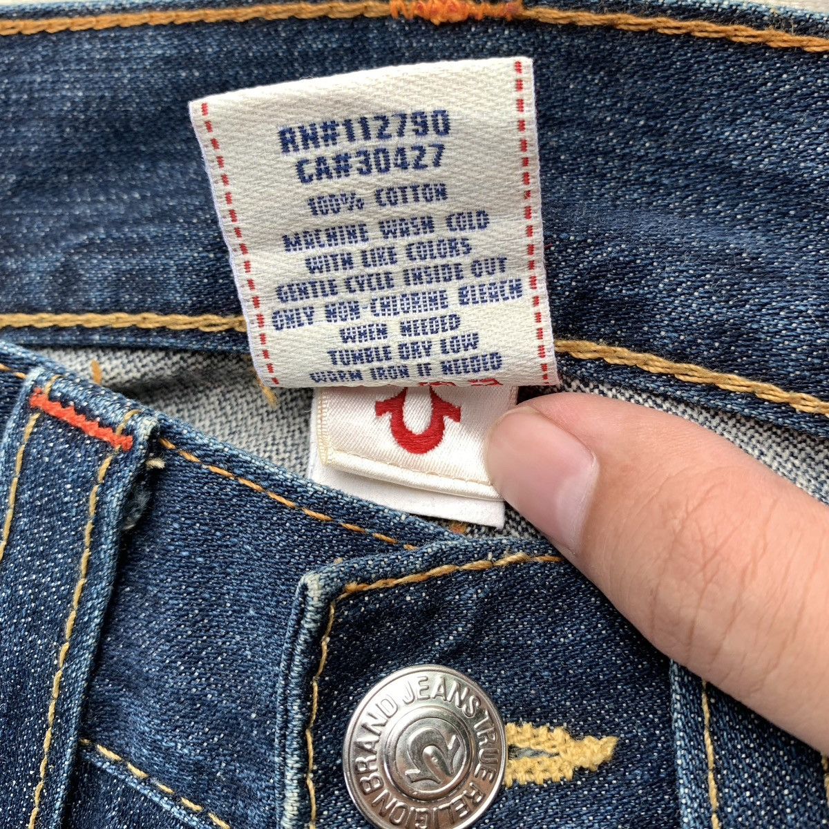 True Religion True Religion Billy Disstressed Blue Wash Flared Jeans Size US 29 - 12 Thumbnail