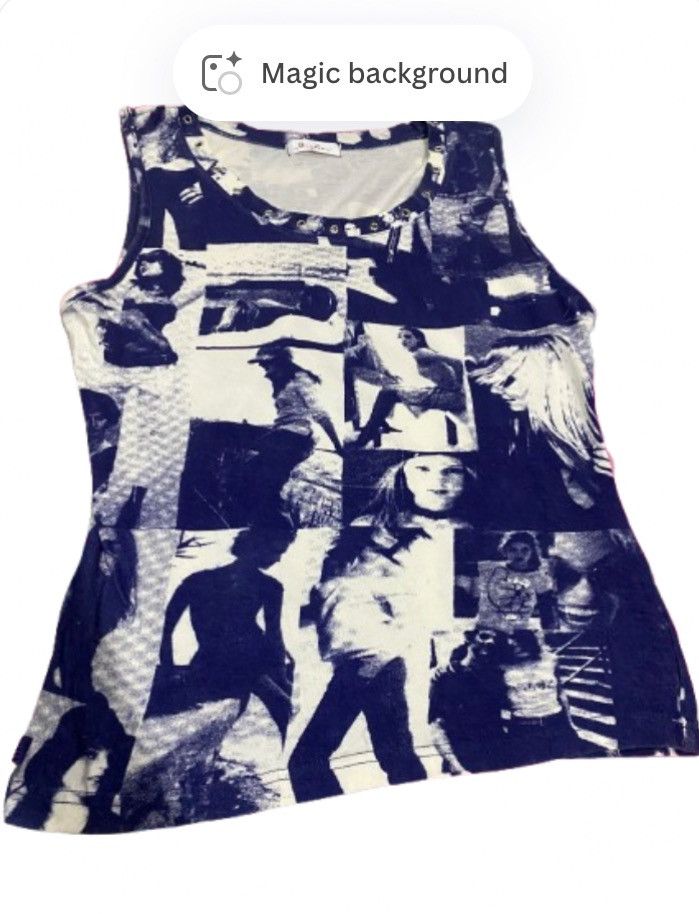 Designer full print sleeveless shirt Size S / US 4 / IT 40 - 2 Thumbnail