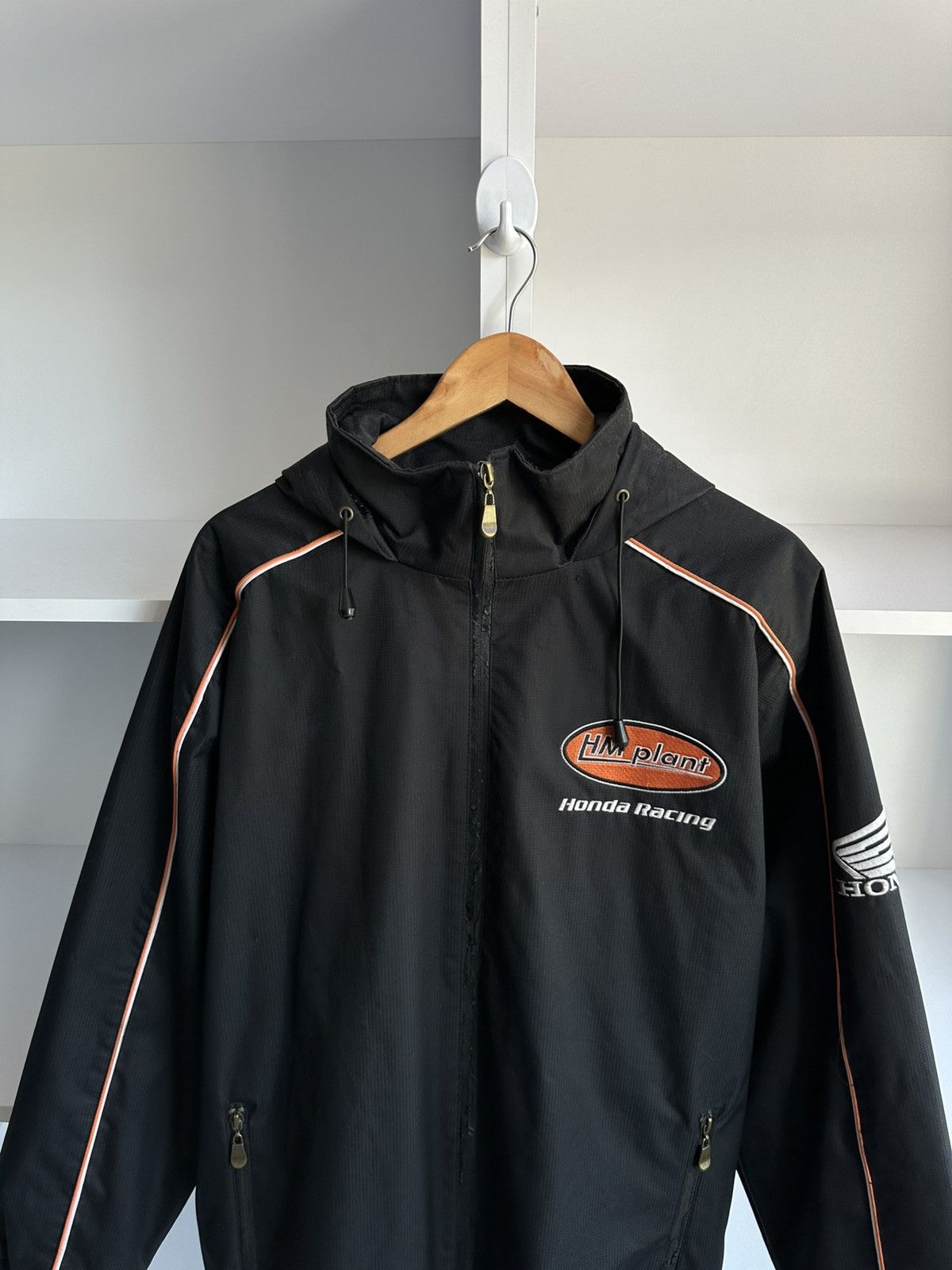 Honda Vintage Honda Racing Black Windbreaker Jacket Sz L Size US L / EU 52-54 / 3 - 2 Thumbnail