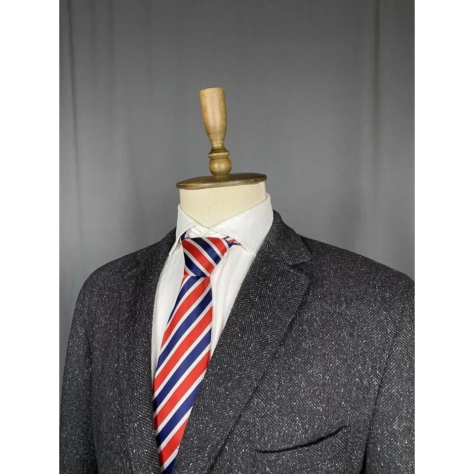 Hugo Boss MINT! Hugo Boss Herringbone Men's Gray Wool Blazer Sportcoat Size 52R - 5 Thumbnail
