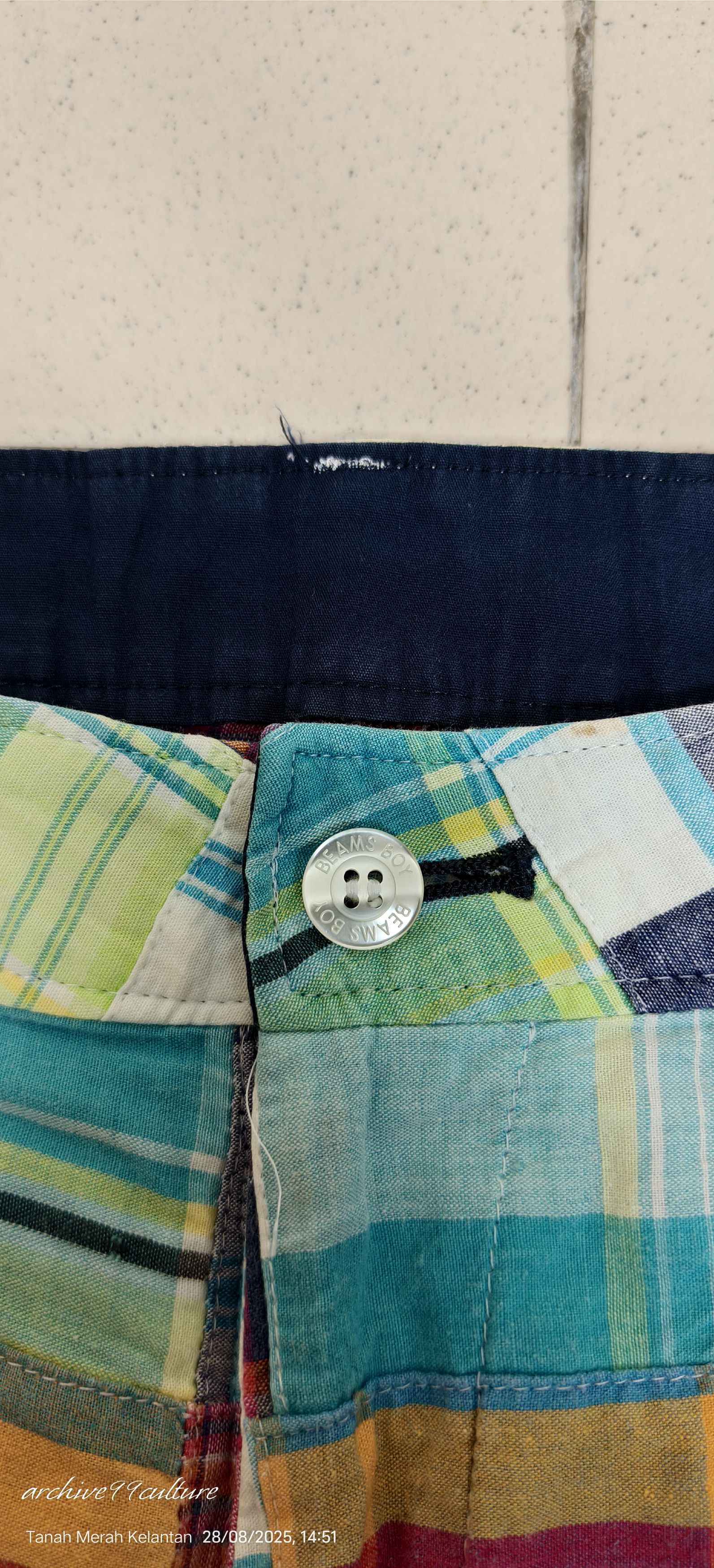 Beams Japan Vintage style patchwork trousers Beams Boy japan Size 31" - 3 Thumbnail
