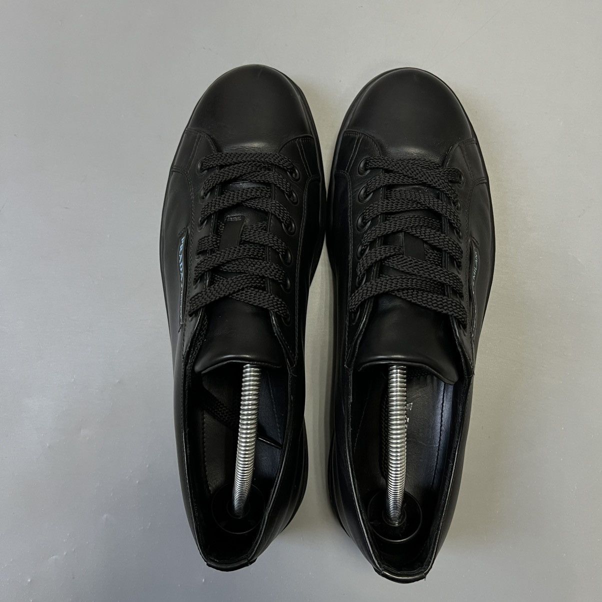 Prada Prada Sneakers Leather Shoes Black Luxury UK 8 men's Size US 9 / EU 42 - 4 Thumbnail