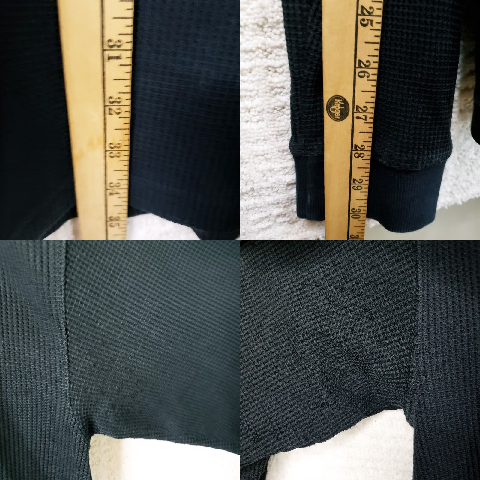 Vintage Access Men T-Shirt 5XL Black Waffle Knit Thermal Long Sleeve Crewneck Big & Tall Size US XXL / EU 58 / 5 - 9 Thumbnail
