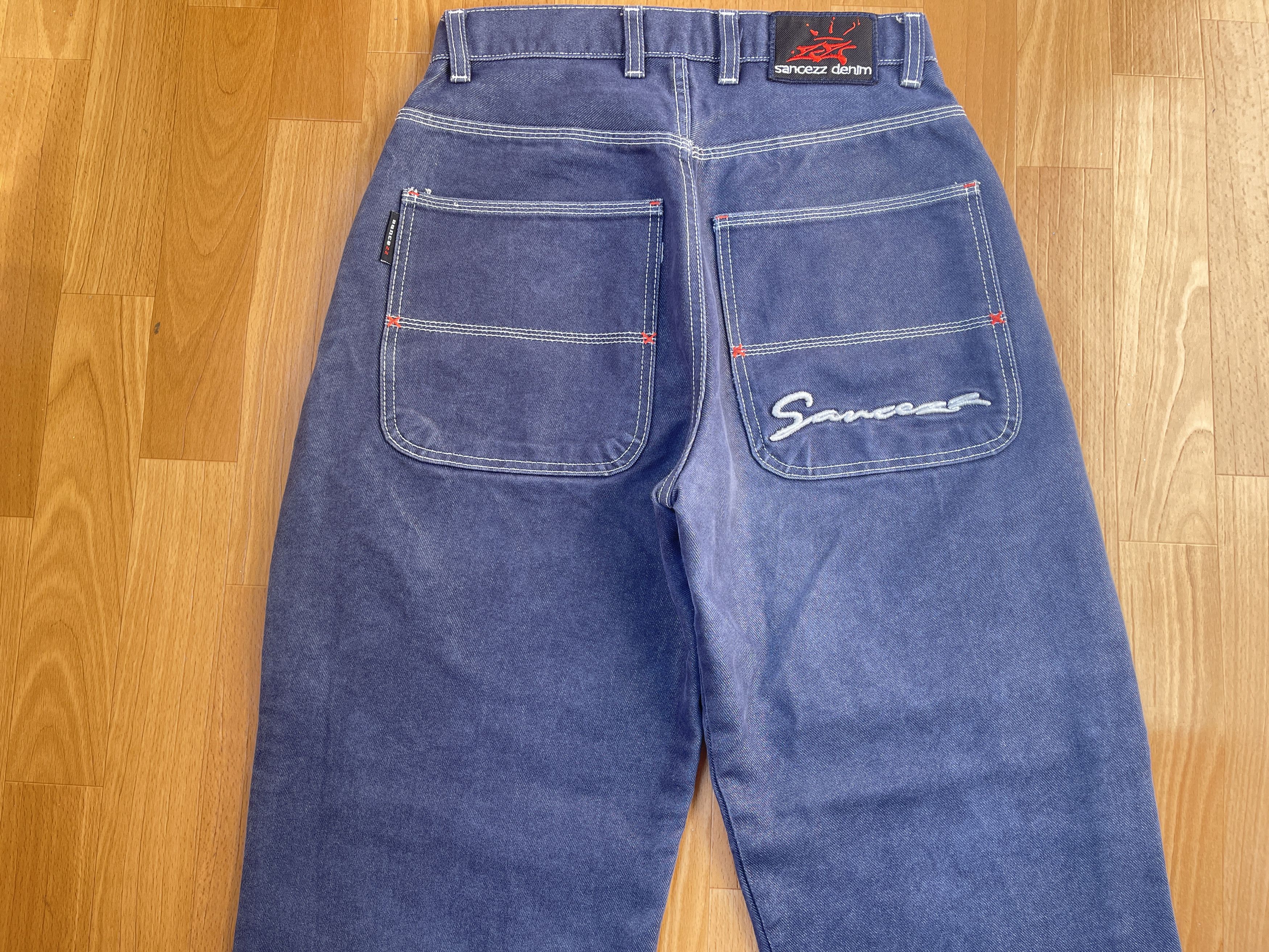 Other Sancezz jeans, shiny, vintage baggy, silver, metallic Y2K 28 Size US 28 / EU 44 - 5 Thumbnail