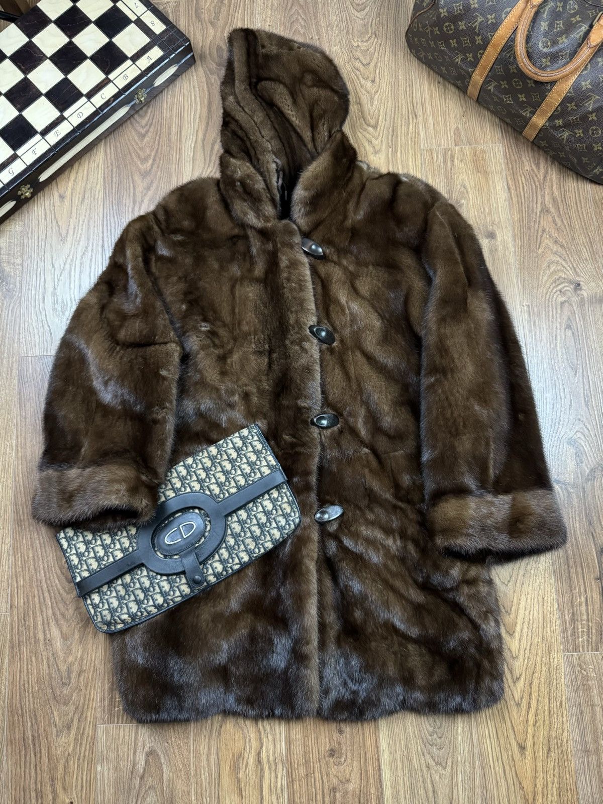 Sagafurs Rare reversible natural mink fur coat original item Size XL / US 12-14 / IT 48-50 - 2 Thumbnail