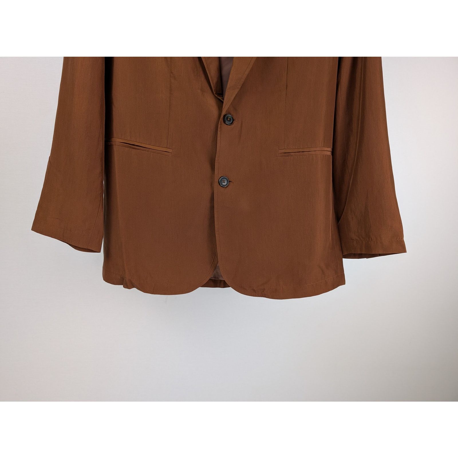 Gant o1rshd1 CC20 Relaxed Silk Suit Blazer Jacket in Cognac Brown Size US S / EU 44-46 / 1 - 4 Thumbnail