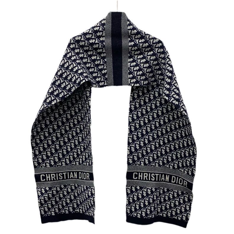 Dior Dior Color-matched logo jacquad full-printed wool shawl sca Size ONE SIZE - 2 Thumbnail
