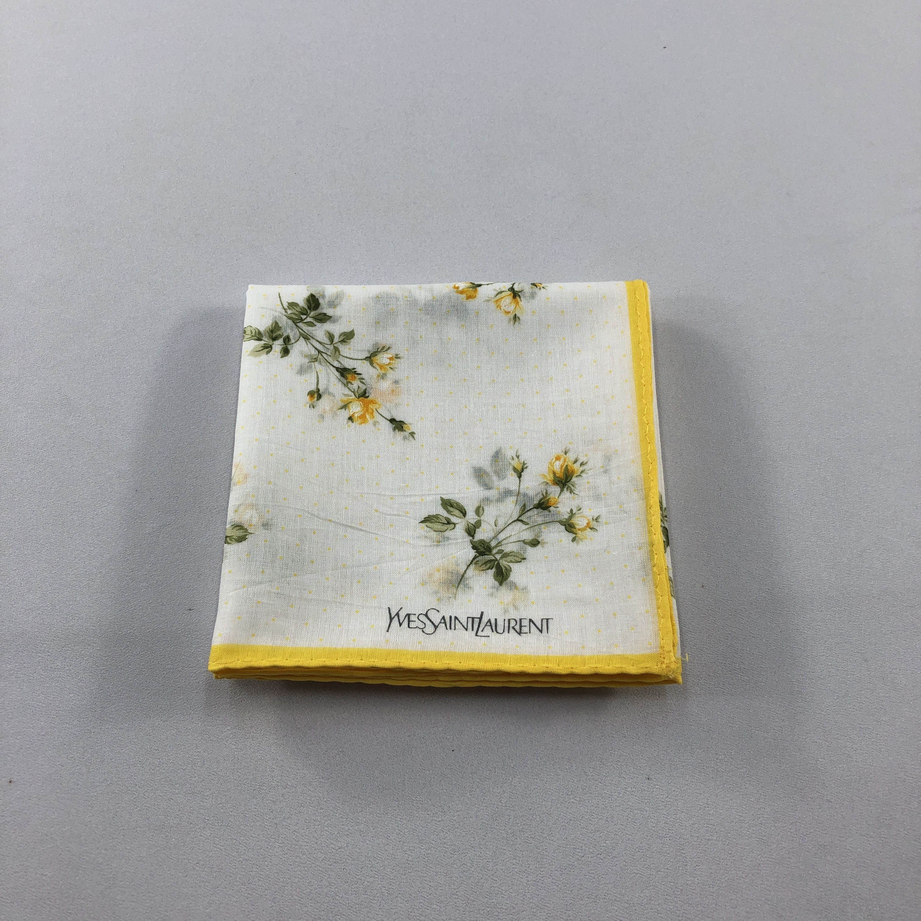 Yves Saint Laurent YSL Floral Handkerchief Neckerchief Bandana H3097 Size ONE SIZE - 8 Thumbnail