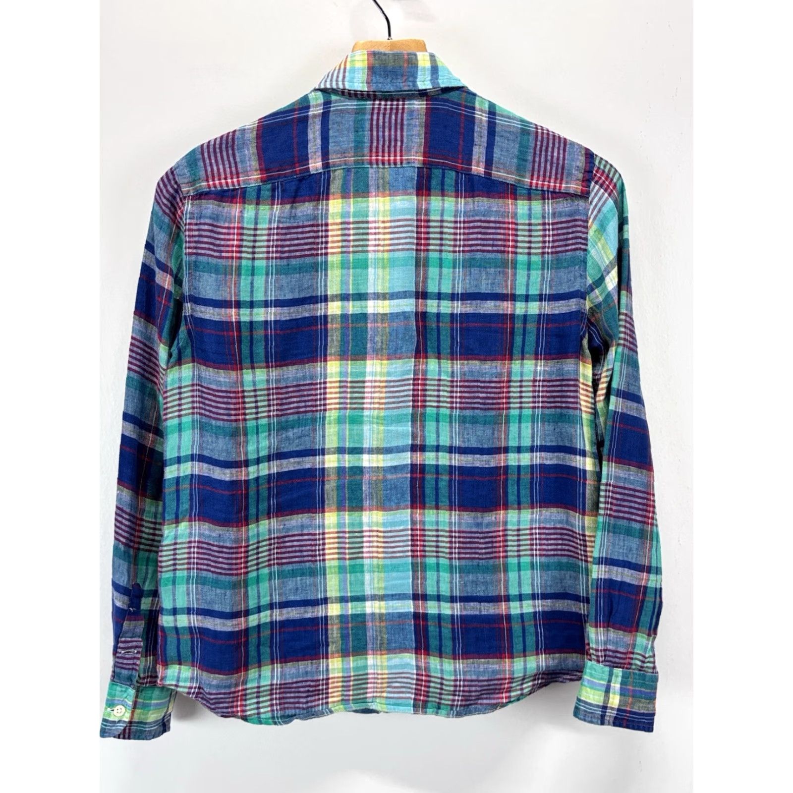 Ralph Lauren Ralph Lauren Linen Button-Up Shirt Mens Small Plaid Beach Vacation Casual Woven Collared Size US S / EU 44-46 / 1 - 3 Thumbnail