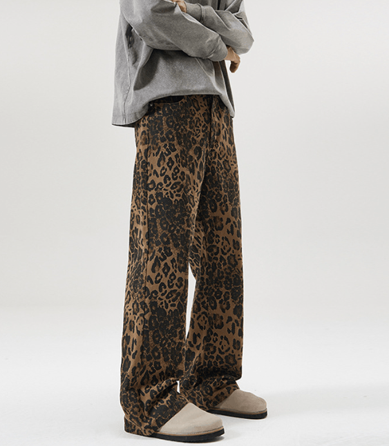 Japanese Brand × Jean Vintage American leopard print baggy jeans Size US 32 / EU 48 - 4 Thumbnail