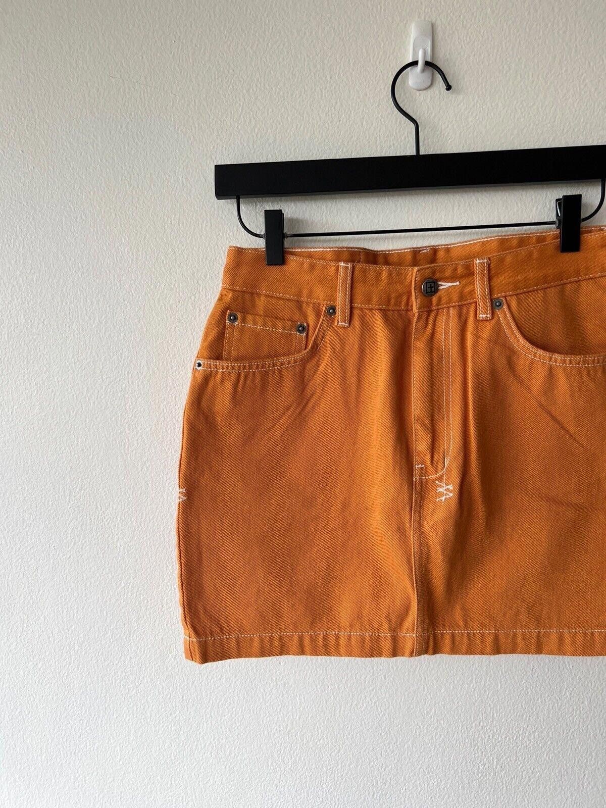 Ksubi new Ksubi womens denim skirt super x mini 29 11 flame orange Size 32" / US 10 / IT 46 - 2 Thumbnail