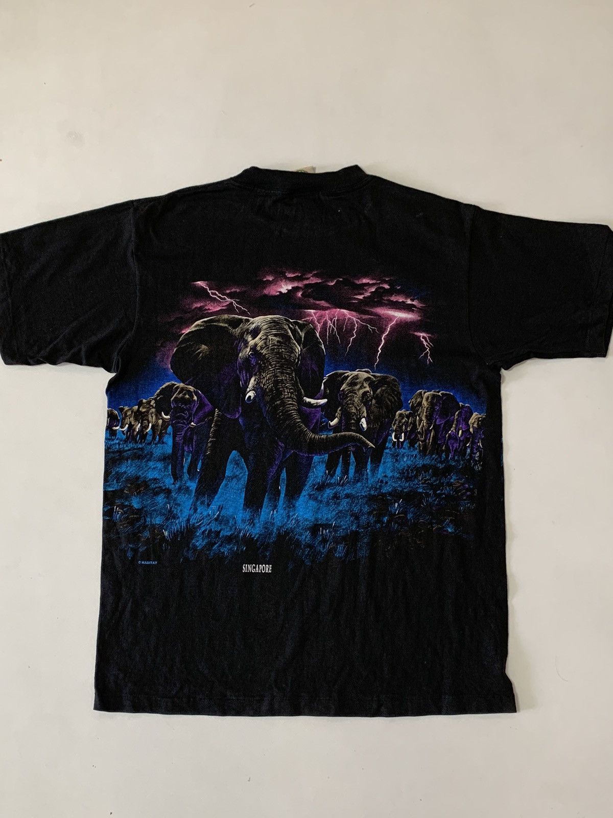 Vintage 1990°S Vintage Graphic Print Black Thai Elephant Wood ArtOAP Size US M / EU 48-50 / 2 - 9 Thumbnail
