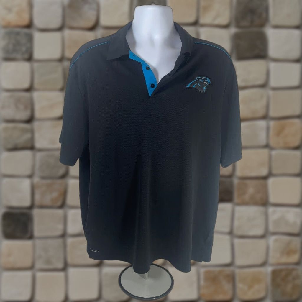 Nike Nike Dri-Fit Polo Shirt Men XL Black Panthers NFL Short Sleeve Button-Down Size US XL / EU 56 / 4 - 1 Thumbnail