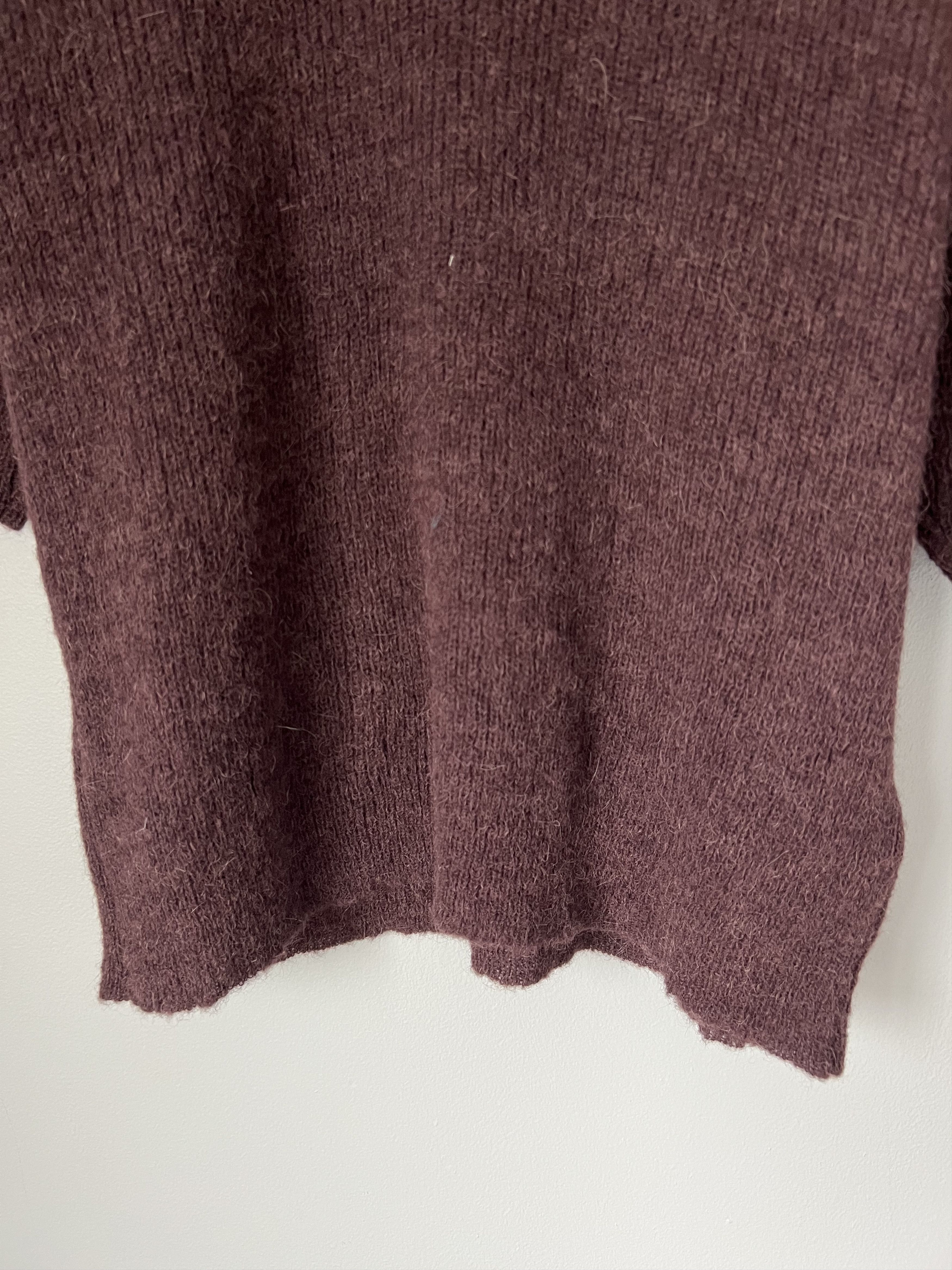 Our Legacy Our Legacy Traditional Polo in Fuzzy Alpaca Eggplant Size US M / EU 48-50 / 2 - 3 Thumbnail