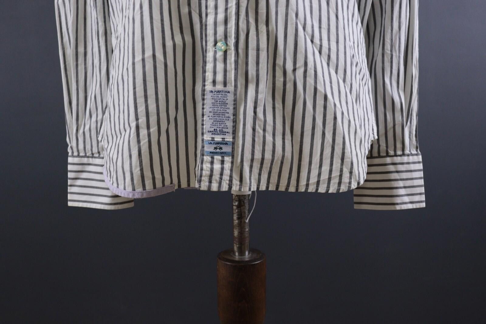 La Martina La Martina Argentina White Stripe Shirt Size L Size US L / EU 52-54 / 3 - 3 Thumbnail