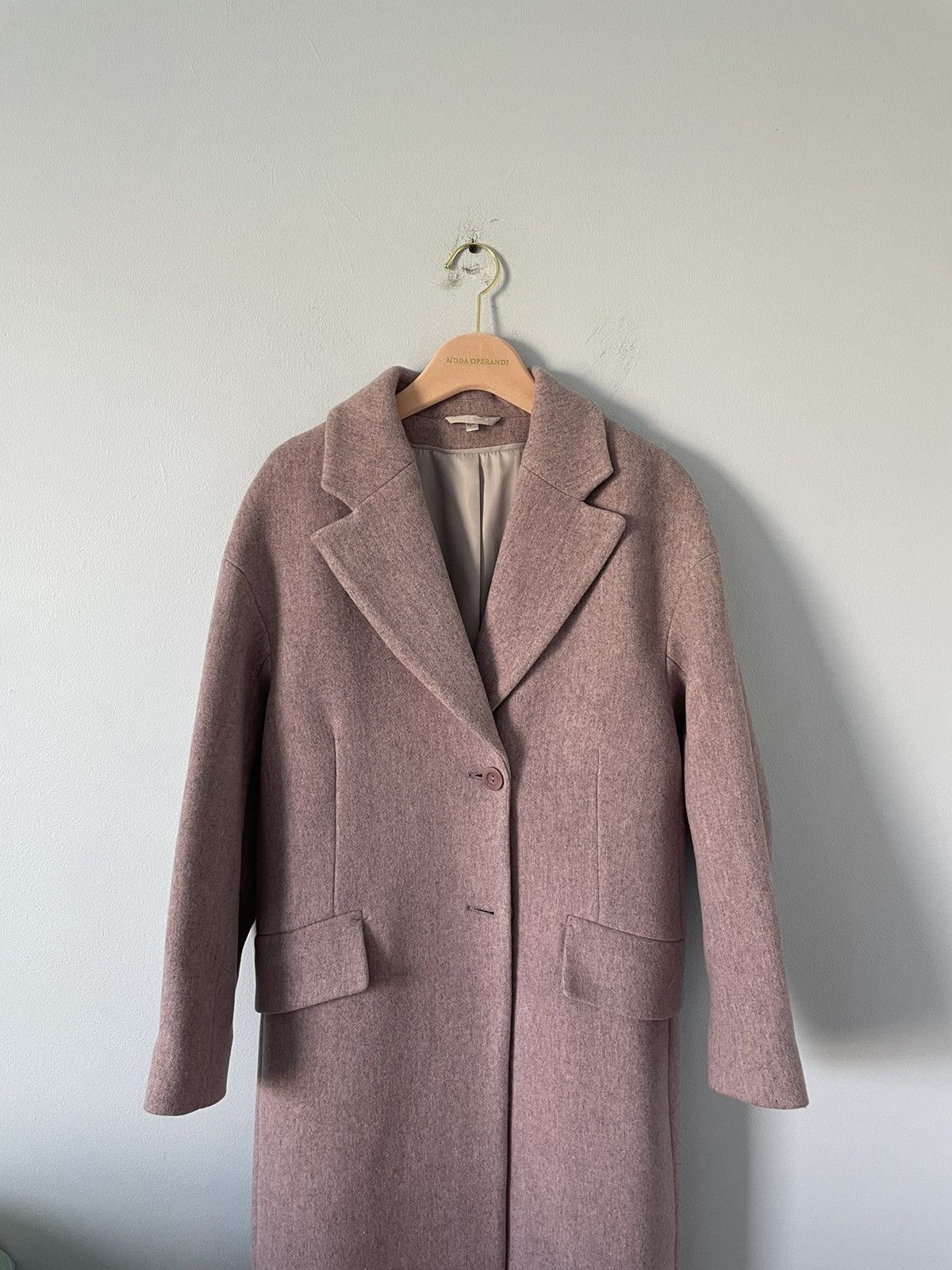 Cos pink wool coat sale