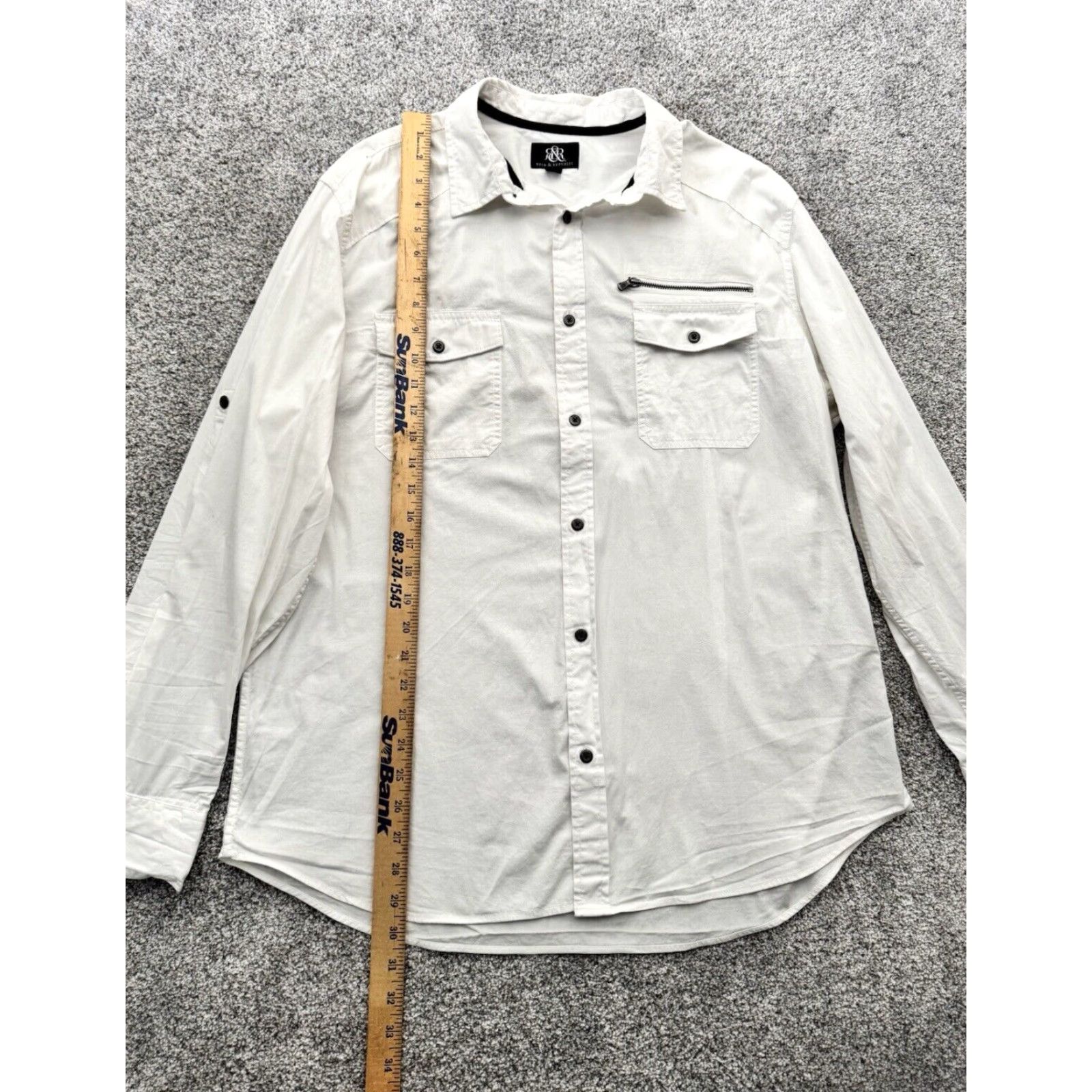 Vintage VINTAGE Rock & Republic Button Up Shirt Mens XL White Solid Long Sleeve Button Up Western Moto Biker Y2K Rockstar Edgy Mens Size US XL / EU 56 / 4 - 2 Thumbnail