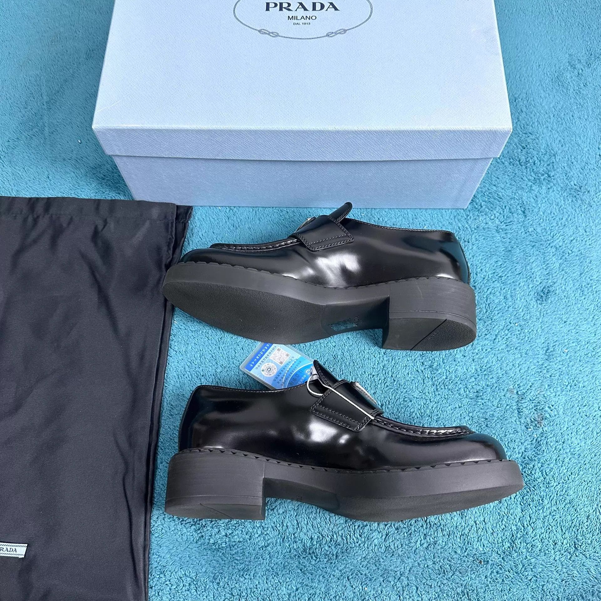 Prada Prada Black Leather Loafers Size 37 Size US 6.5 / IT 36.5 - 3 Thumbnail