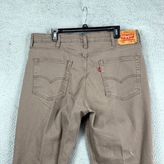 Levi's Levi's 514 Mens Straight Jeans 38X34 Denim Pants 5 Pockets Tan Red Tab Stretch Brown Inseam 34 Mens Jeans Size US 38 / EU 54 - 3 Thumbnail