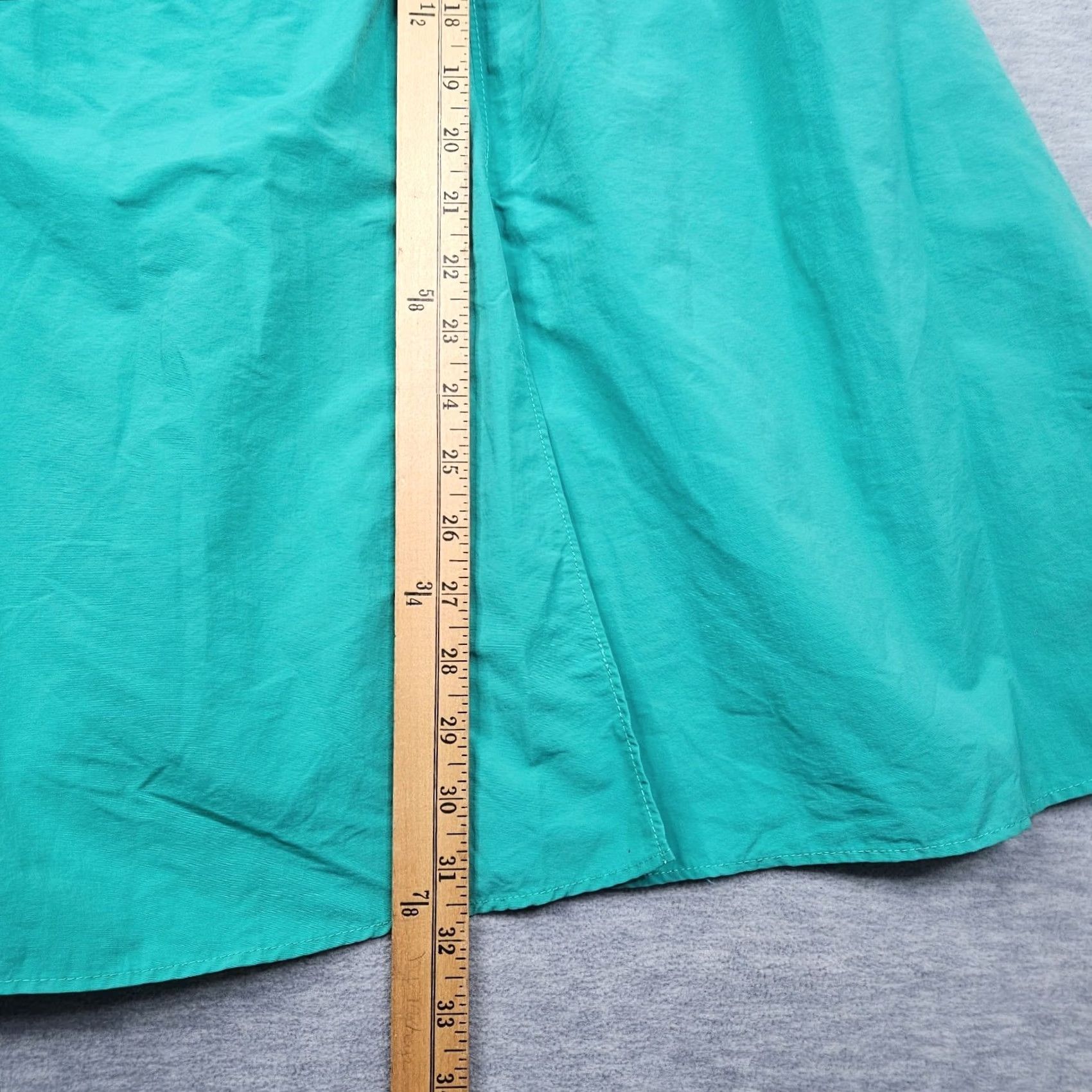 Vintage BAYFLOW Women's Nylon Blend Teal Blue Midi Length Pull on Split front Skirt Sz 3 Size 26" / US 2 / IT 38 - 5 Thumbnail