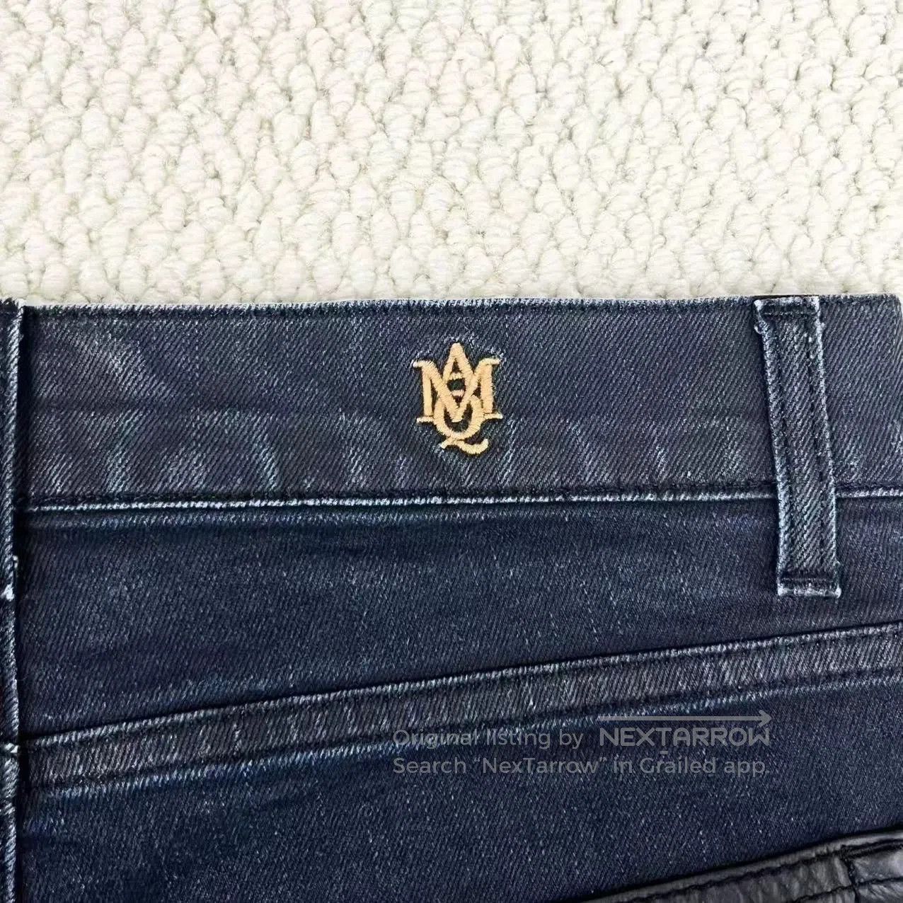 Alexander McQueen black washed side zipper denim pants. Size US 44 / EU 60 - 4 Thumbnail