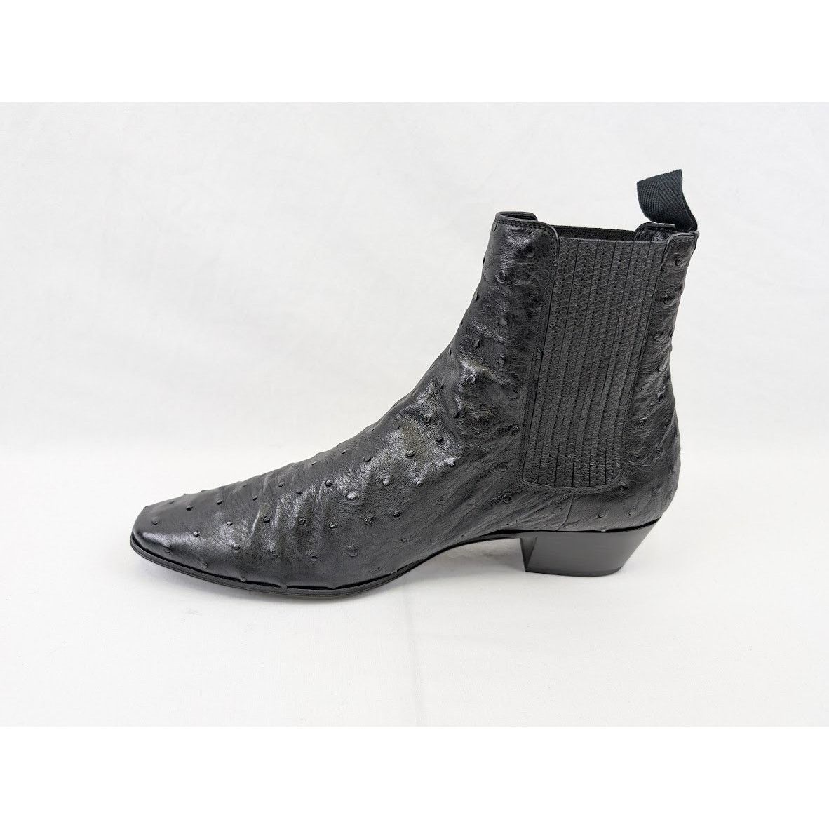Saint Laurent Paris o1rshd1 Ostrich Leather Boots in Black Size US 8 / EU 41 - 9 Thumbnail