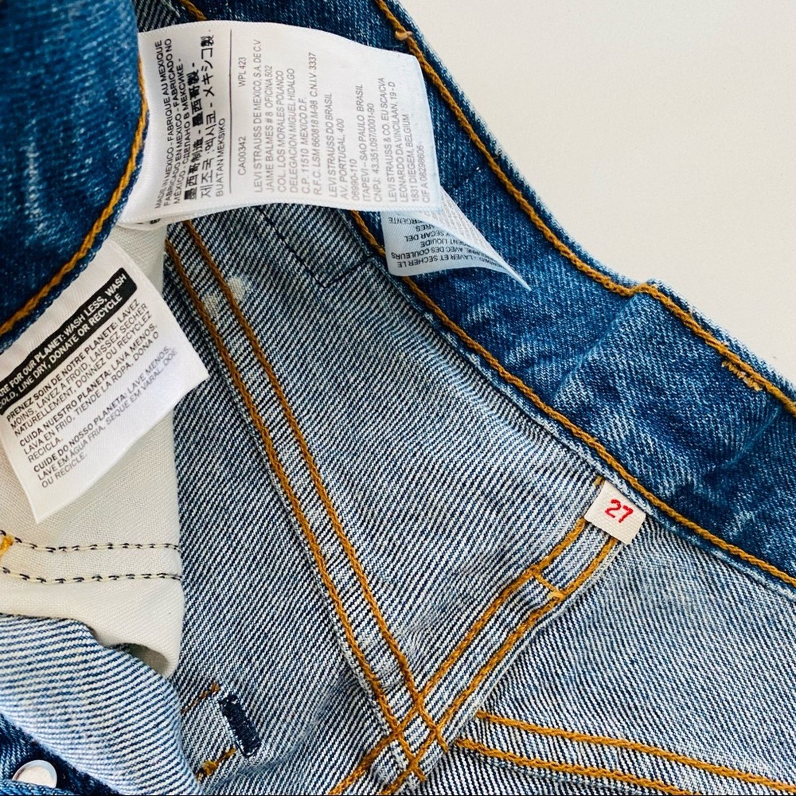 Levi's LEVIS Revolve Blue Button Fly CutOff Denim Jean Short Shorts Size 27" / US 4 / IT 40 - 6 Thumbnail