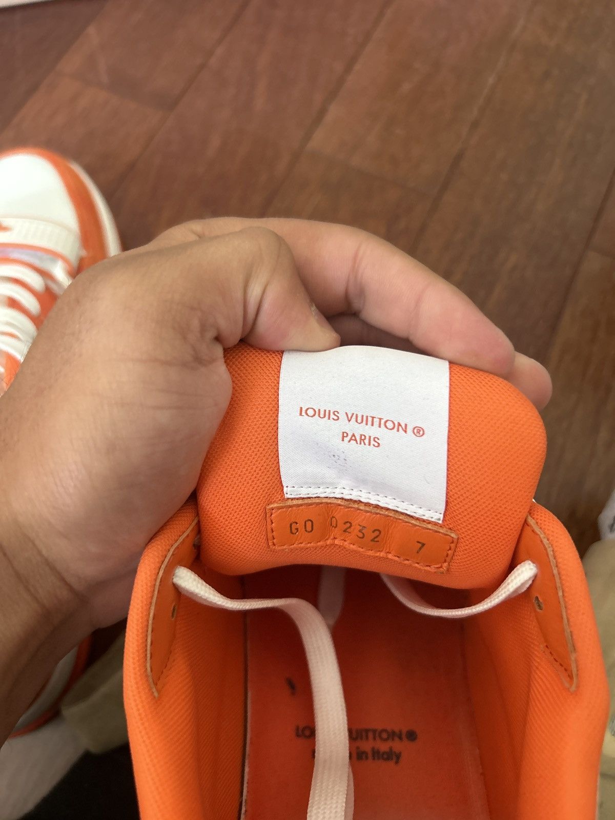 Louis Vuitton Louis Vuitton Trainer Monogram Denim Orange Size US 10.5 / EU 43-44 - 6 Thumbnail