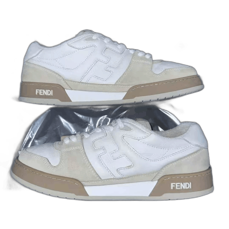 Fendi fendi lowtop sneakers in beige white-2508 Size US 11 / EU 44 - 1 Thumbnail