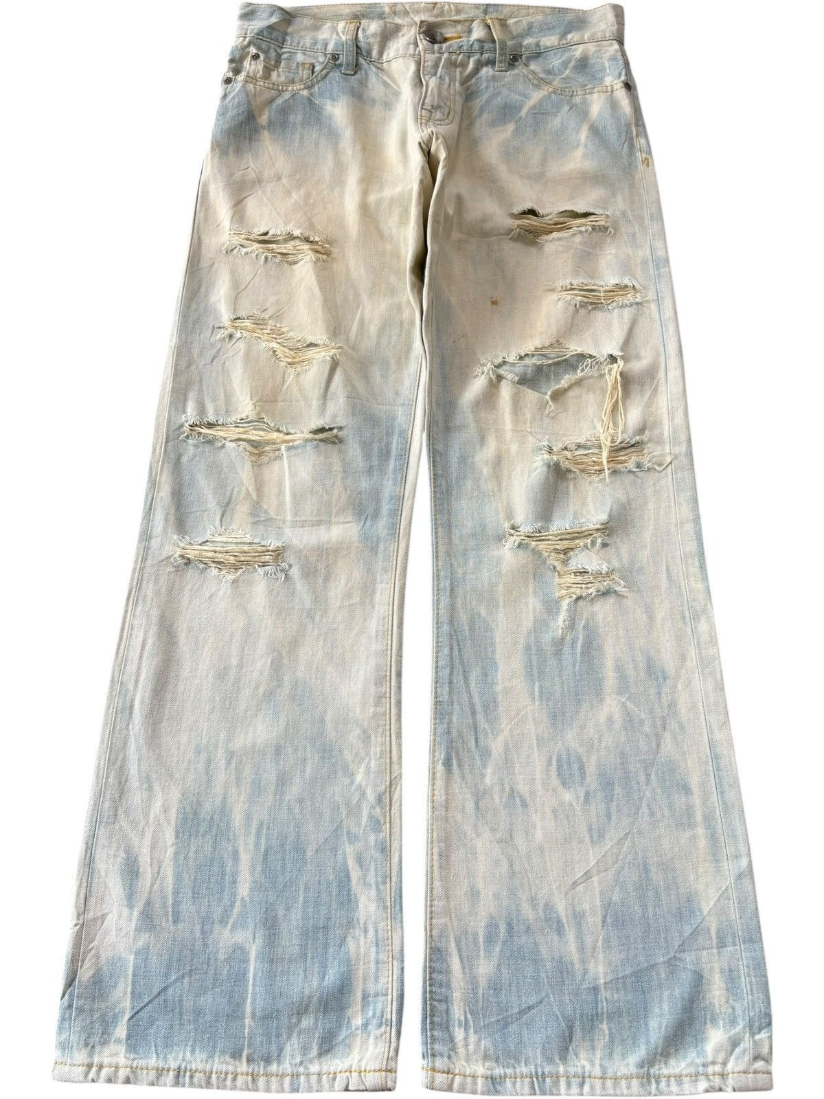 Levi's Vintage Japanese Brand Bleached Distress Bootcut Jeans Size 32" / US 10 / IT 46 - 1 Thumbnail