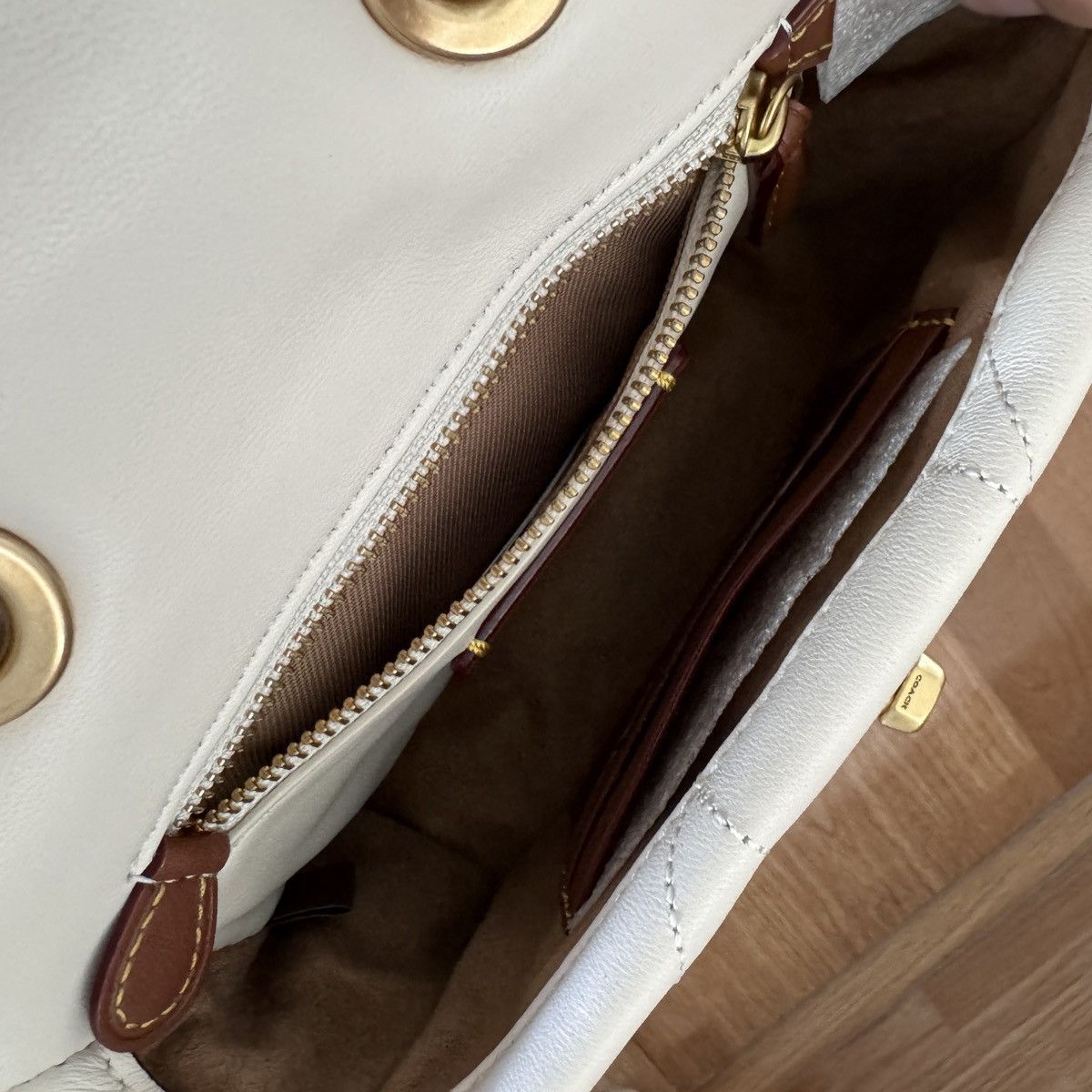 Coach Coach Pillow Madison Shoulder Bag 18 With Quilting In Chalk Size ONE SIZE - 7 Thumbnail
