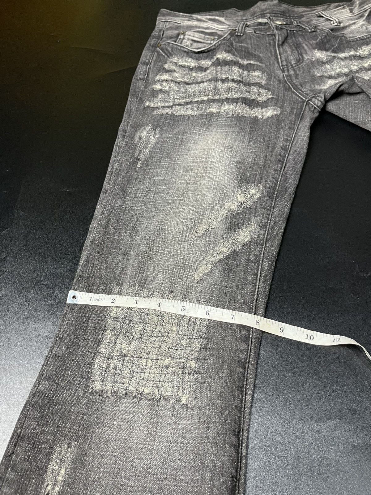If Six Was Nine × Japanese Brand × Le Grande Bleu (L.G.B.) Japanese Flared Soldberry Distressed punk Jeans Size US 32 / EU 48 - 16 Thumbnail