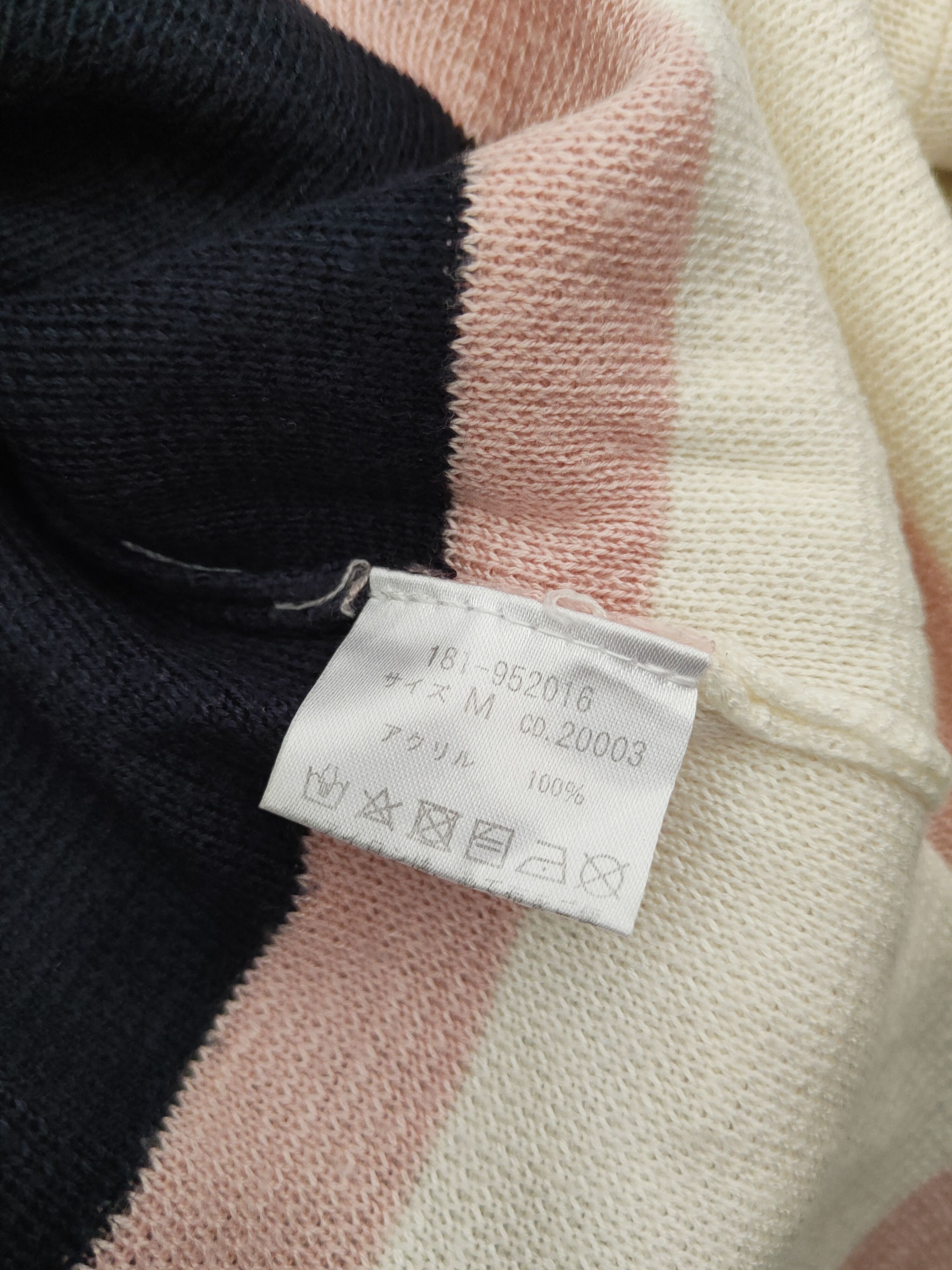 Japanese Brand Ingni Pink Ivory Stripe Knitwear Long Sleeve T-shirts #W2024 Size M / US 6-8 / IT 42-44 - 10 Thumbnail