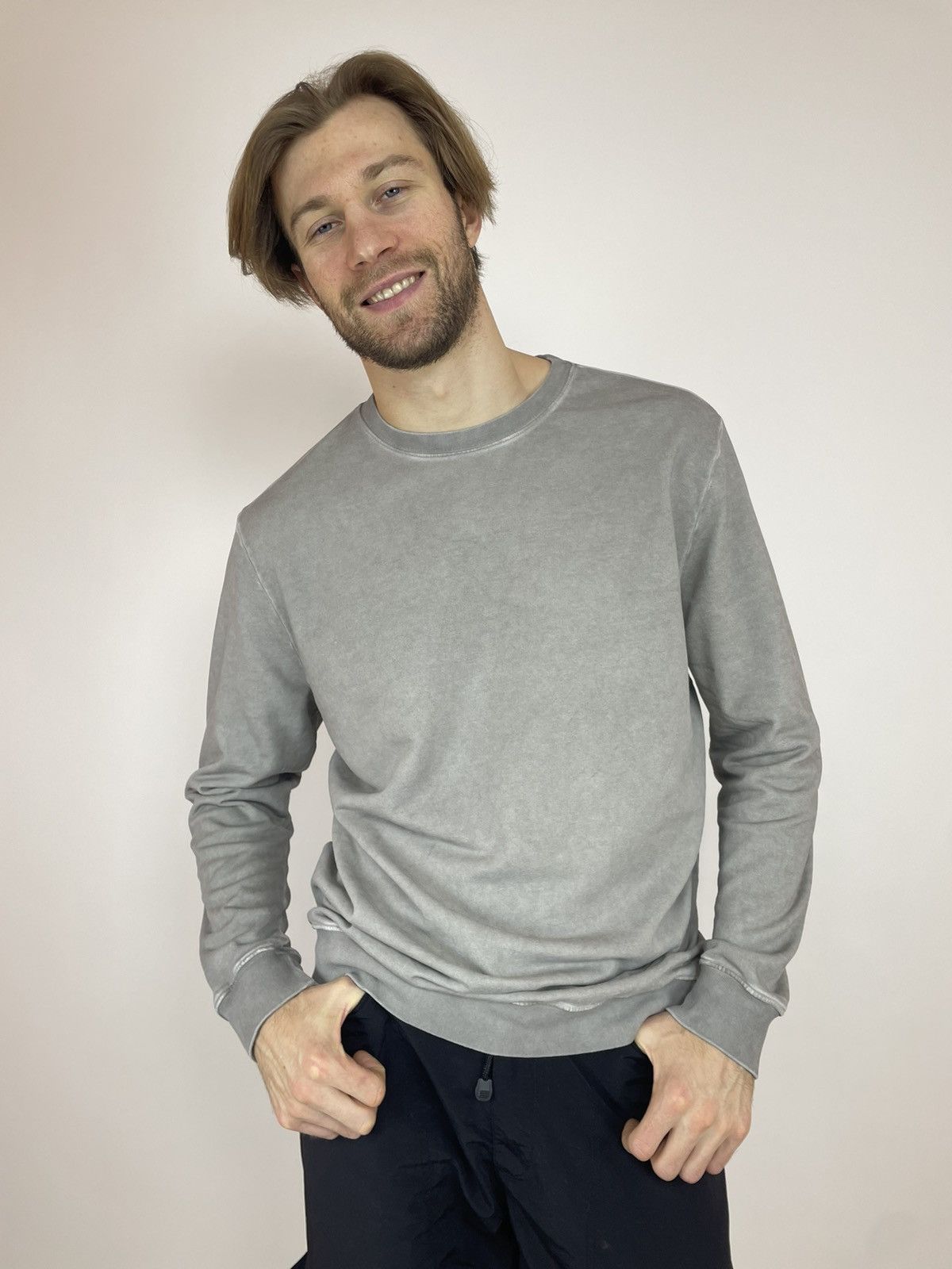 Japanese Brand Engelbert Strauss Washed grey Long sleeve Mens size L Size US L / EU 52-54 / 3 - 5 Thumbnail