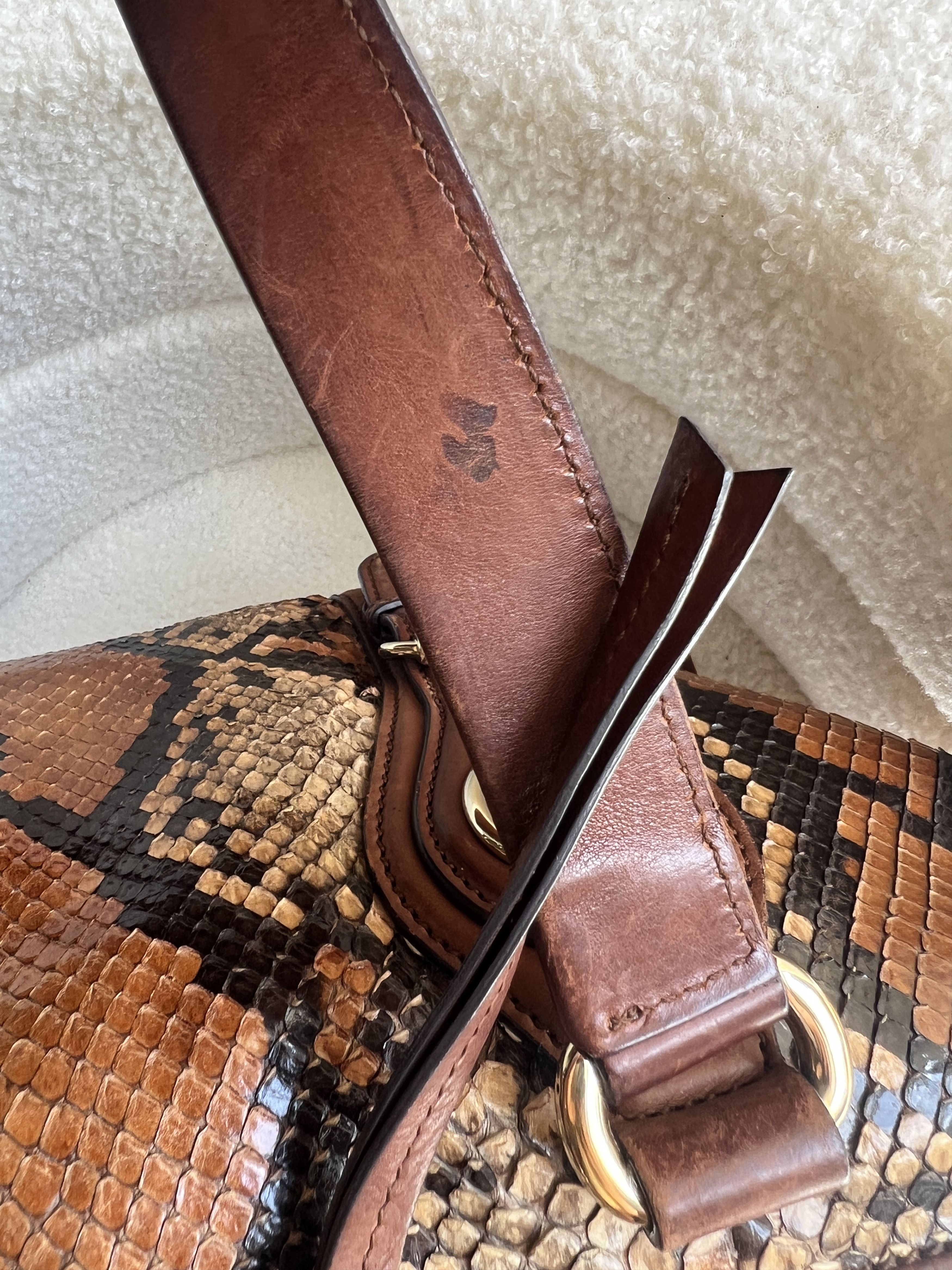 Gucci Rare Gucci Brown Python Leather Large Tote Bag Size ONE SIZE - 8 Thumbnail