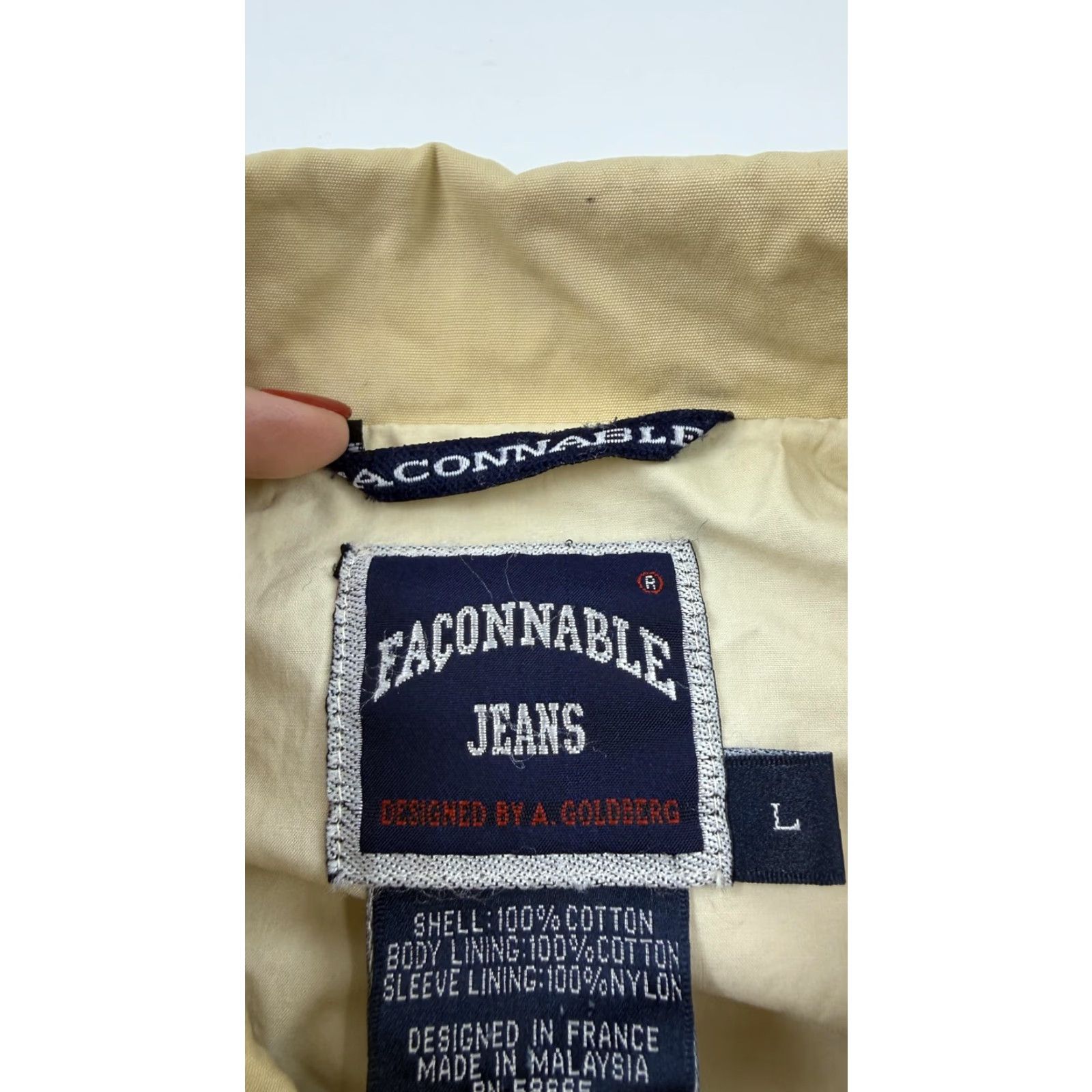 Faconnable Faconnable Jeans Coat Mens Large Beige Cotton Canvas Field Military Jacket Size US 33 - 5 Thumbnail