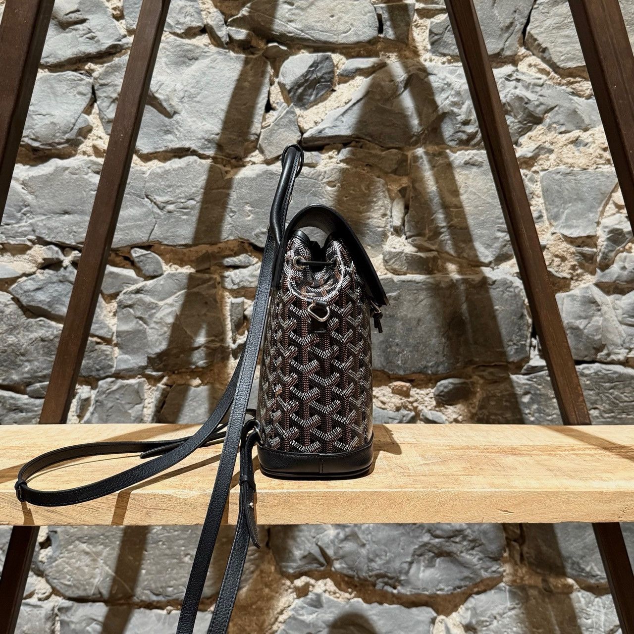 Goyard Goyard 2019 Black Goyardine Mini Alpin Convertible Backpack Size ONE SIZE - 5 Thumbnail